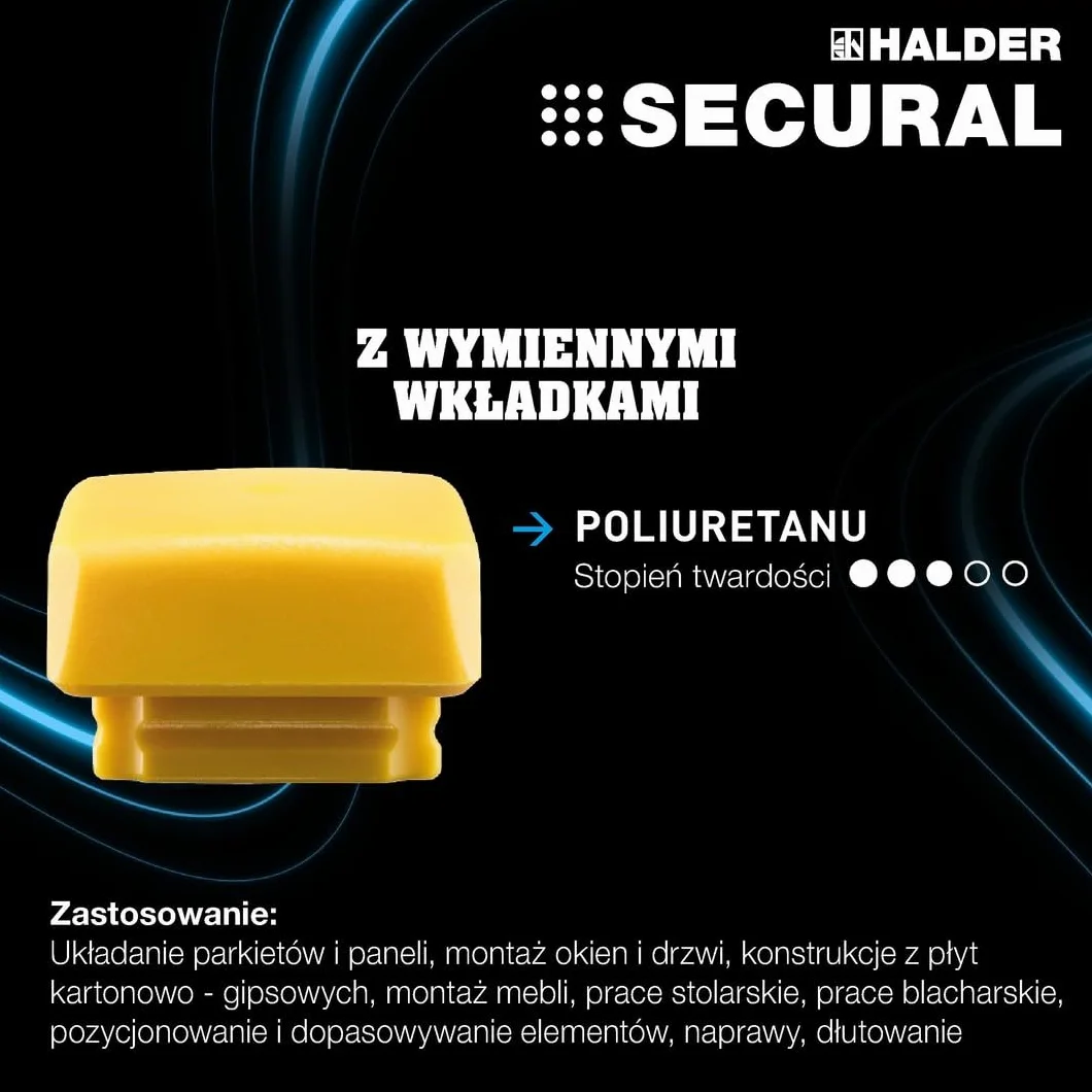 Obuch do młotka SECURAL 30x40mm HALDER z miękkim bijakiem
