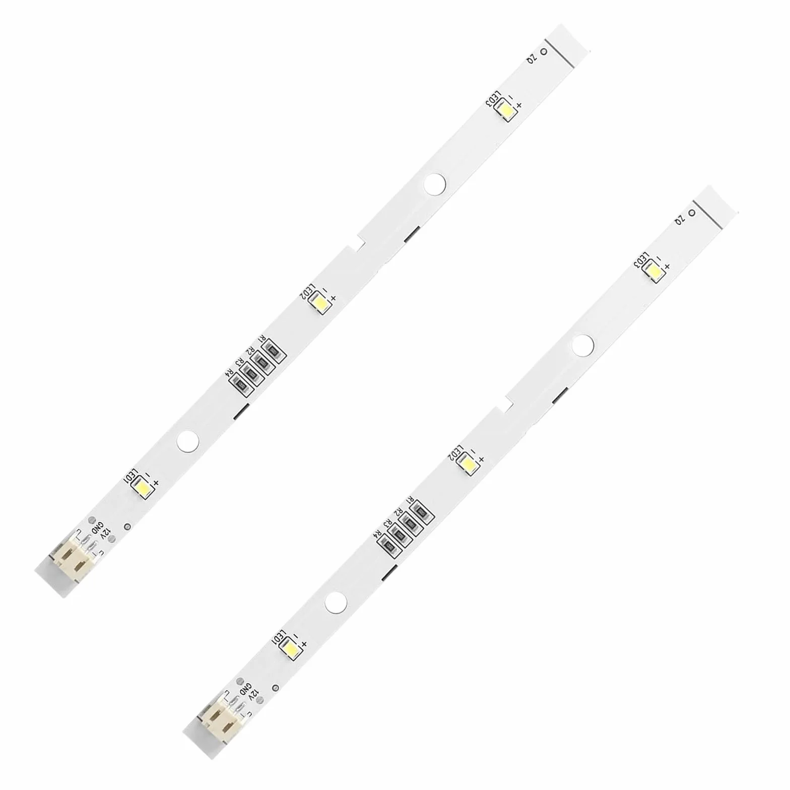 Zestaw 2 taśm świetlnych LED do lodówki, listwa świetlna LED do lodówki Rpour RONGSHENG/HISENSE Zimne białe światło, żarówka do lodówki, zamiennik oświetlenia 16 x 1 cm, DC12V