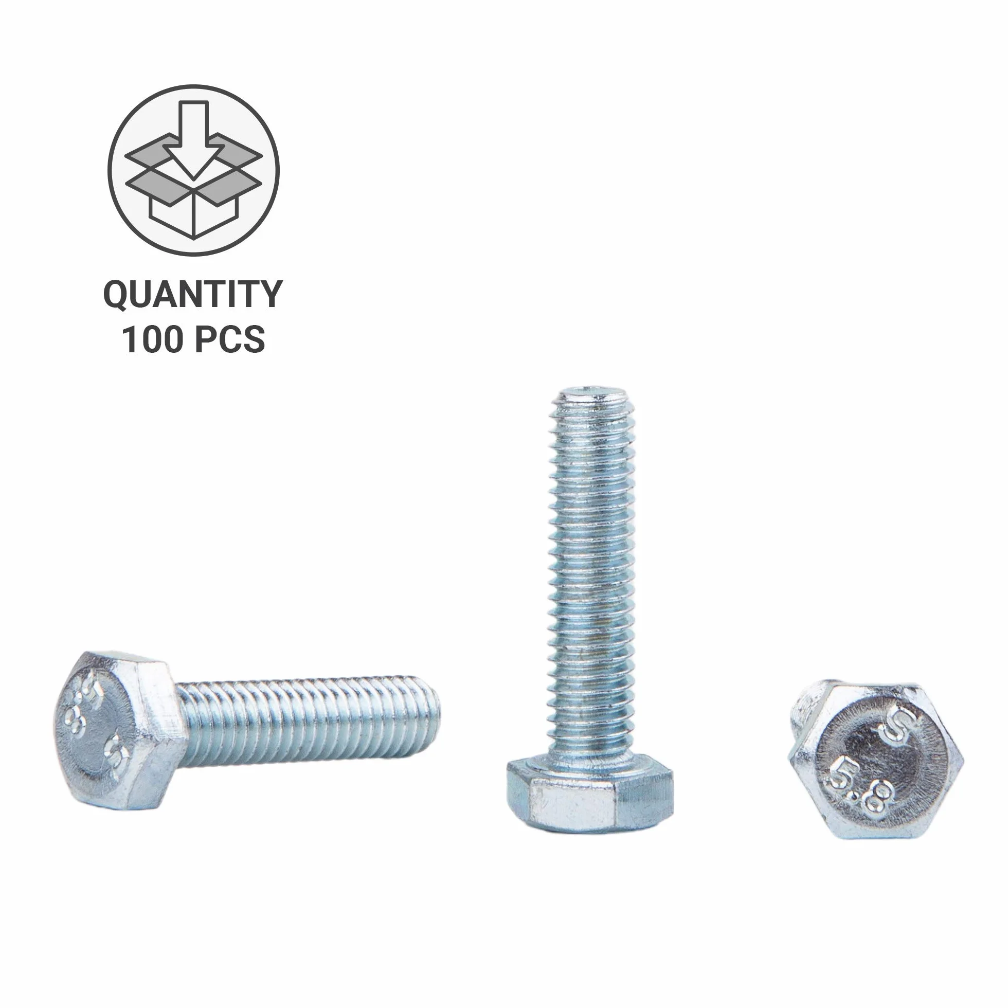 (100 sztuk) DIN 933 śruby sześciokątne ze stali ocynkowanej M6 x 25 mm, śruby sześciokątne, w pełni gwintowane, łba sześciokątna (100, M6 x 25 mm)