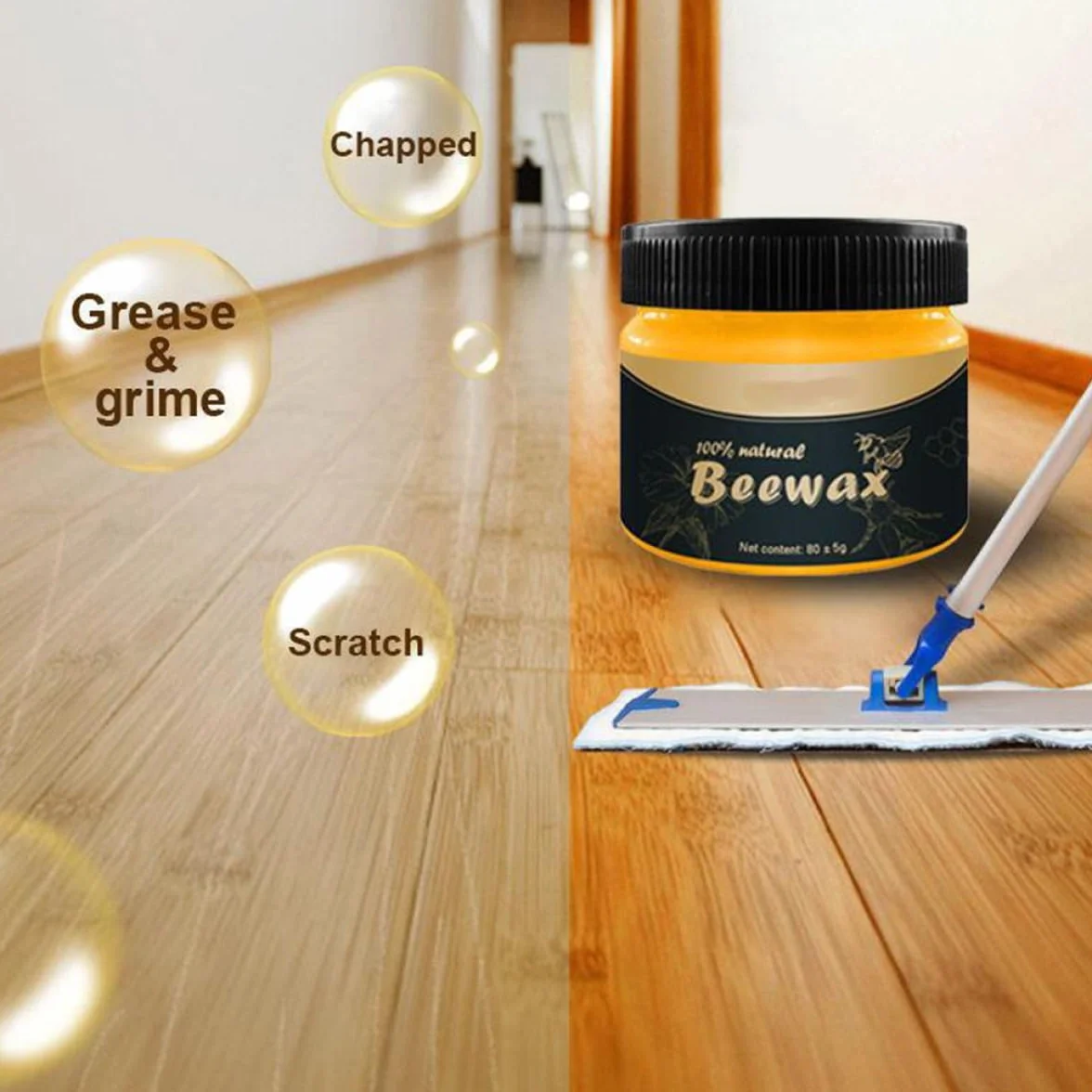 OUNONA Beewax do pielęgnacji mebli wosk do drewna odporny na wilgoć