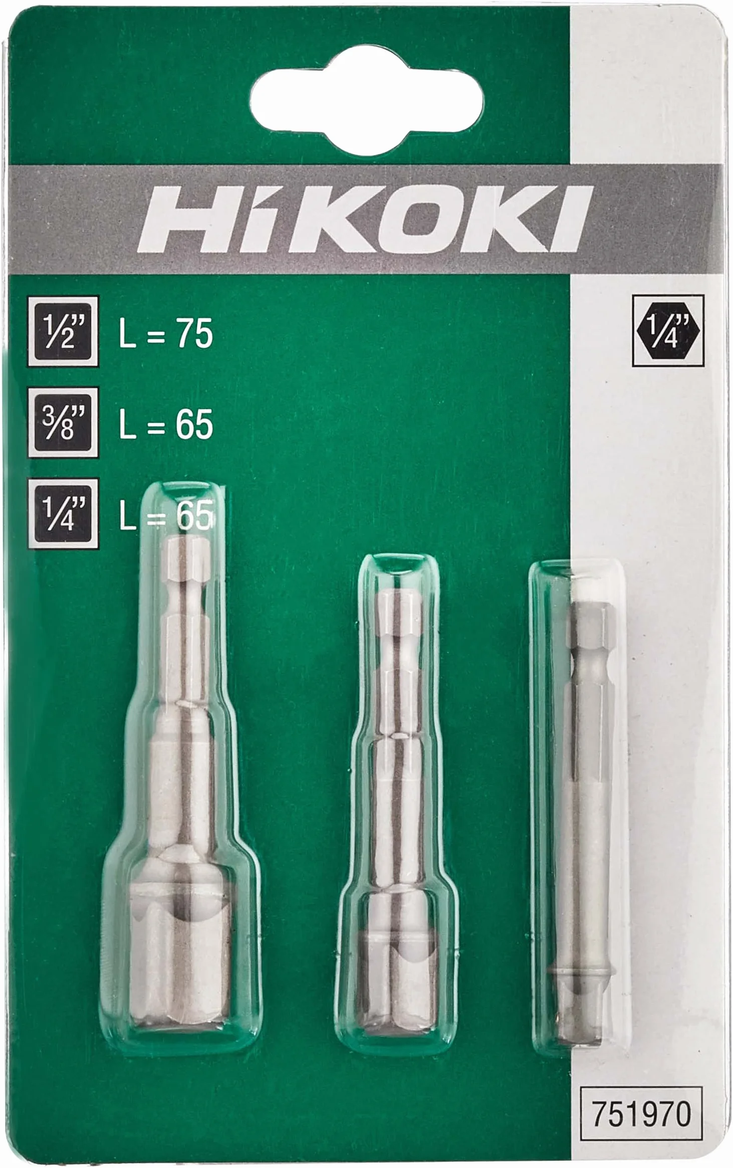 HIKOKI 751970 Adapter Sześciokątny 1/4", 1/2", 3/8", Czworokątny