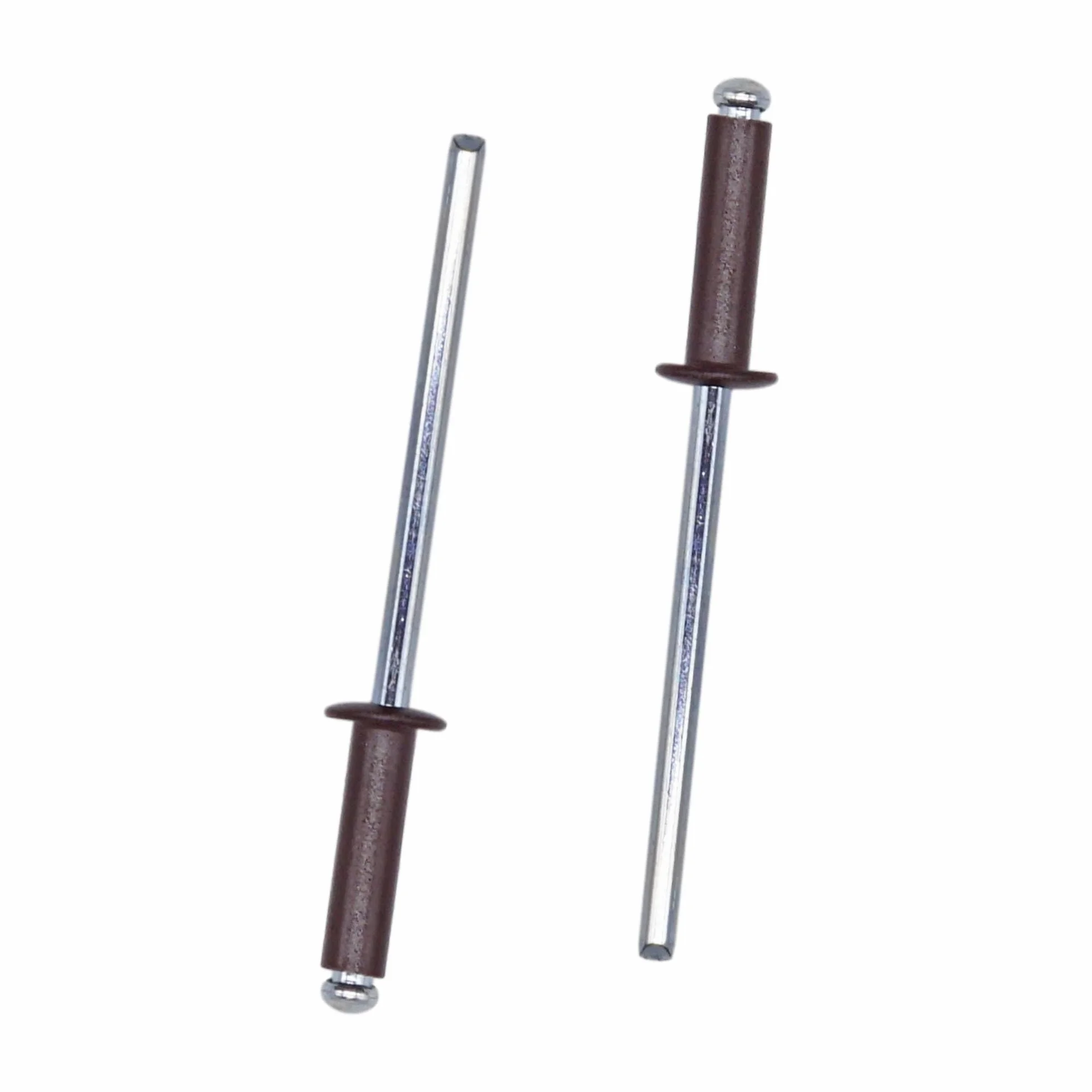 Nity zrywalne malowane 3,2 x 12 mm aluminiowe DIN 7337 głowica kopułowa stalowy trzpień czekoladowy brąz RAL 8017 100 szt.