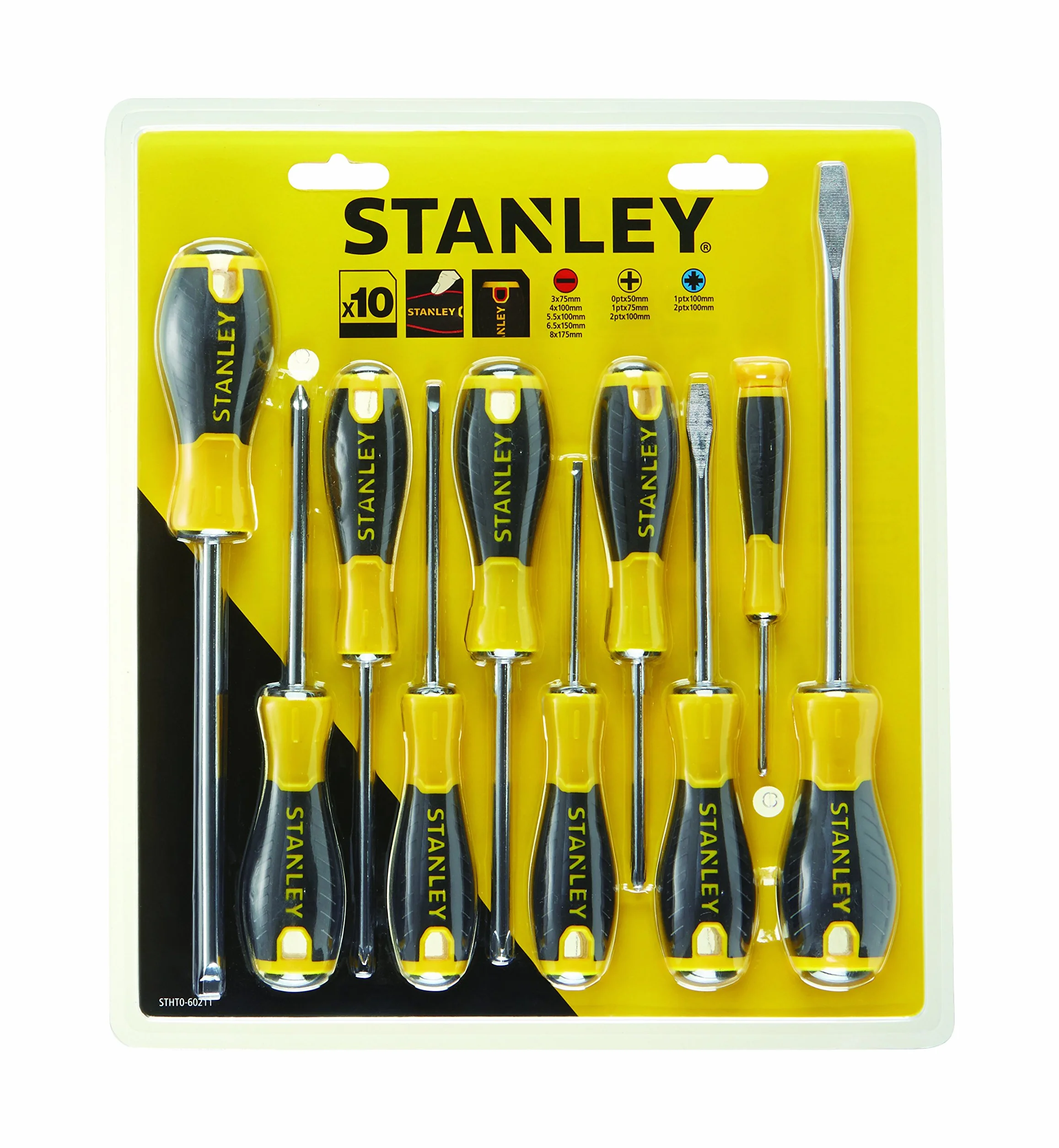 Stanley Zestaw Wkrętaków 0-60-211 10 Elementów Czarny Żółty