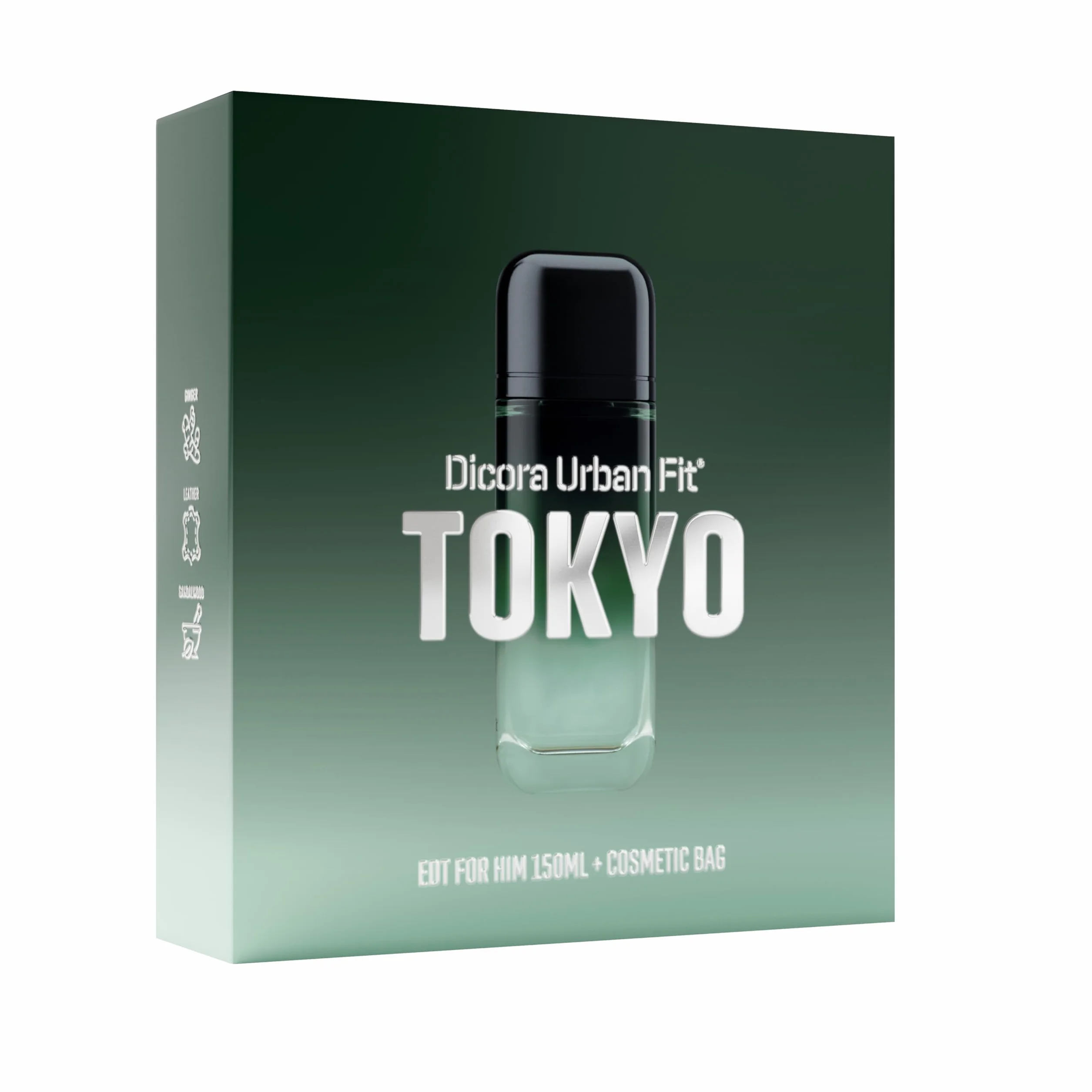 DICORA URBAN FIT SET TOKYO FOR HIM + POTRZEBUJESER | Perfumy męskie EDT 150ml | Męski zapach Imbir, Bergamotka, Lawenda, Skóra, Bursztyn, Drzewo sandałowe | Zestaw upominkowy