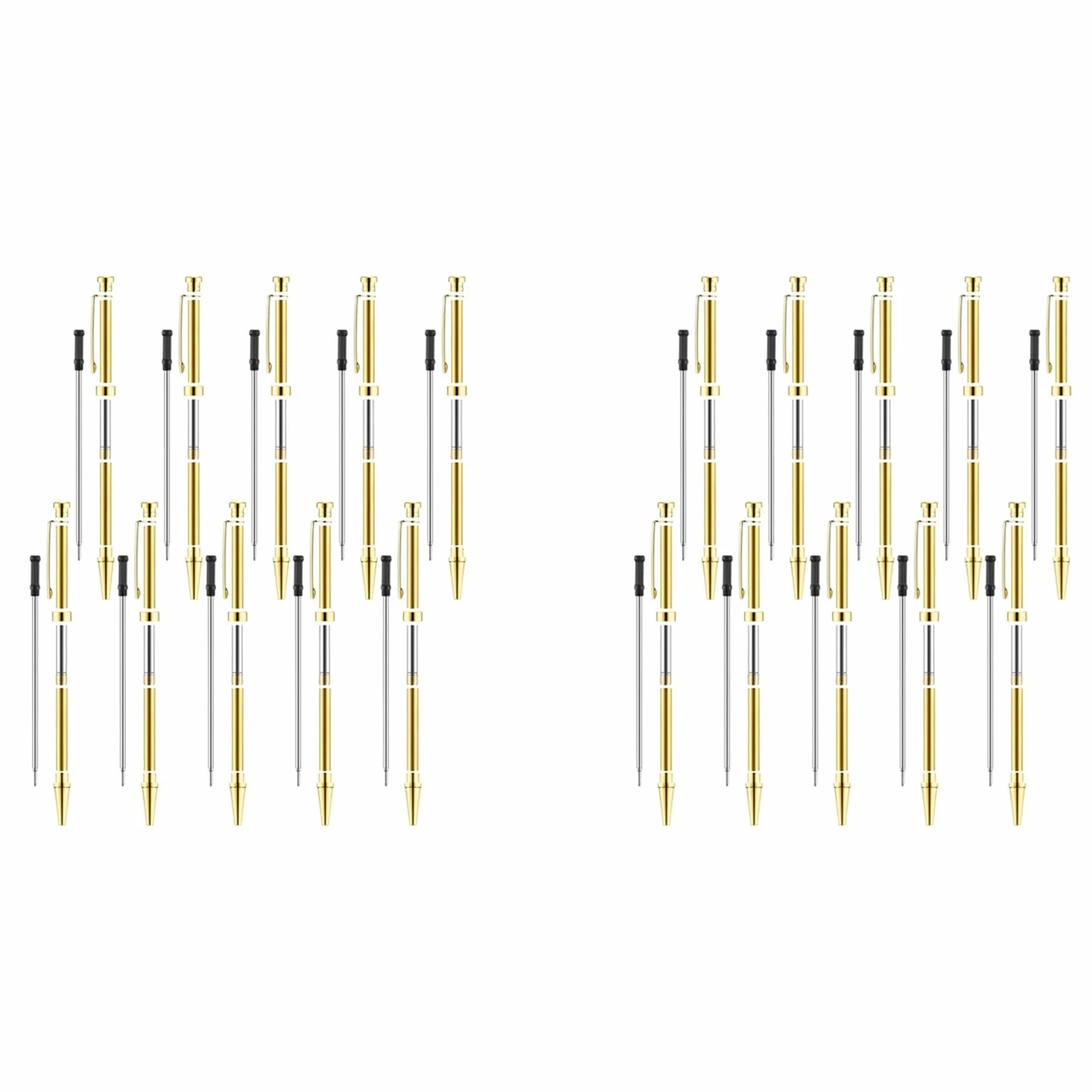 ISTOVO 20 Zestawów Długopisów do Toczenia Drewna 7 mm Slimline Pen Twist Kit Złoto