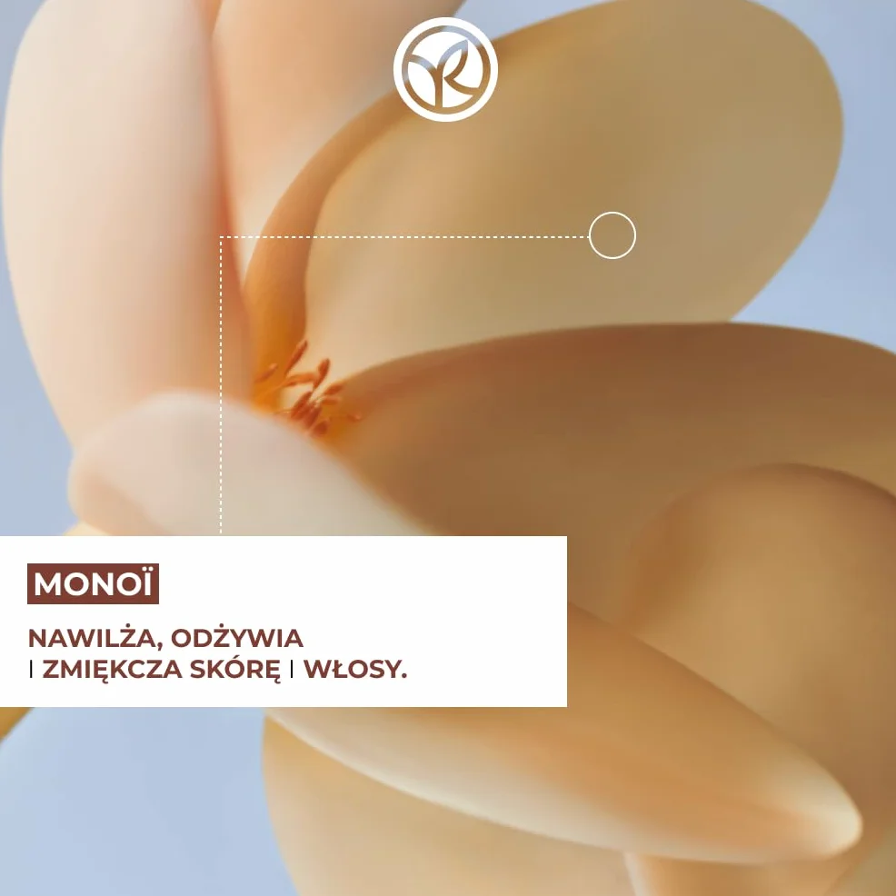 Yves Rocher Rozświetlający olejek do ciała Monoi – nawilżający olejek z Tahiti z drobinkami perły – satynowy połysk i złocista skóra – naturalna formuła, zapach lata – do ciała i włosów – 100 ml