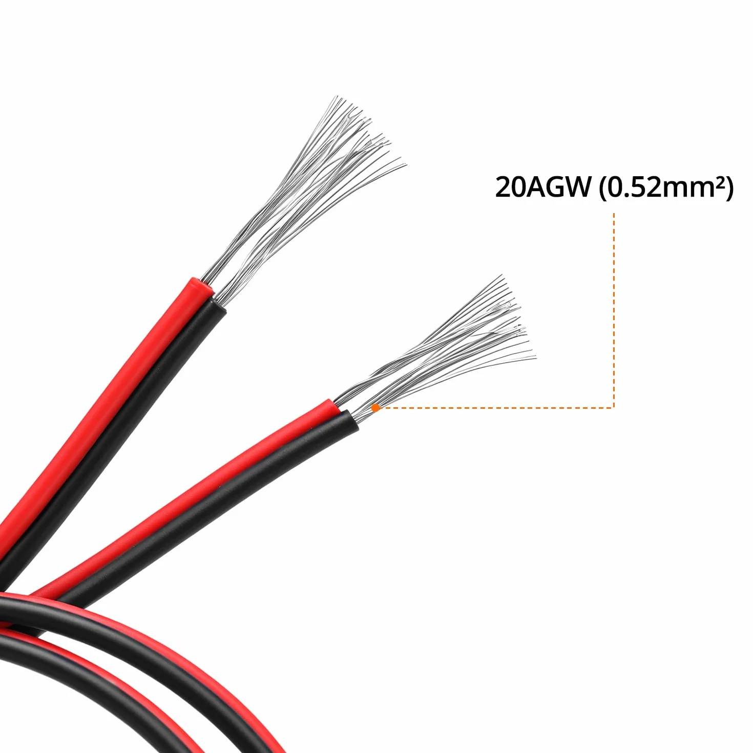 QWORK 20 AWG 0,52 mm² kabel elektryczny 2-żyłowy skręcany ocynkowany drut miedziany 30 m