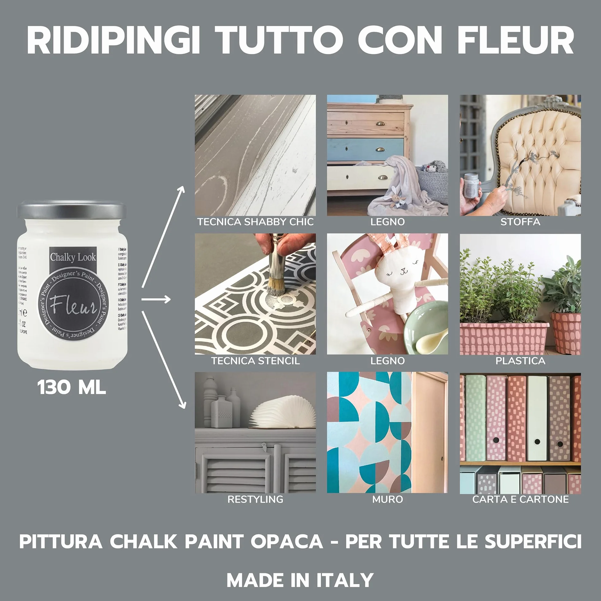 Fleur Paint 12089 farba mineralna 130 ml Vanity Blue