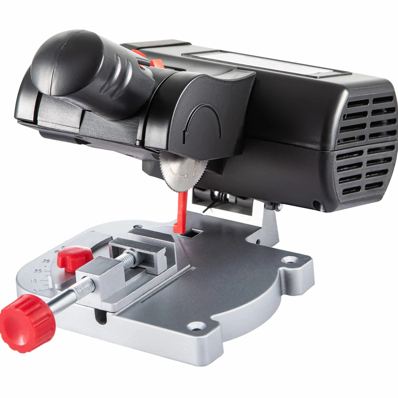 VEVOR Mini piła ukośna 90 W, 7800 RPM, regulacja 0-45°, brzeszczoty 5 cm i 5,87 cm, 12/10/4 mm, przenośna, do drewna, cynku, aluminium