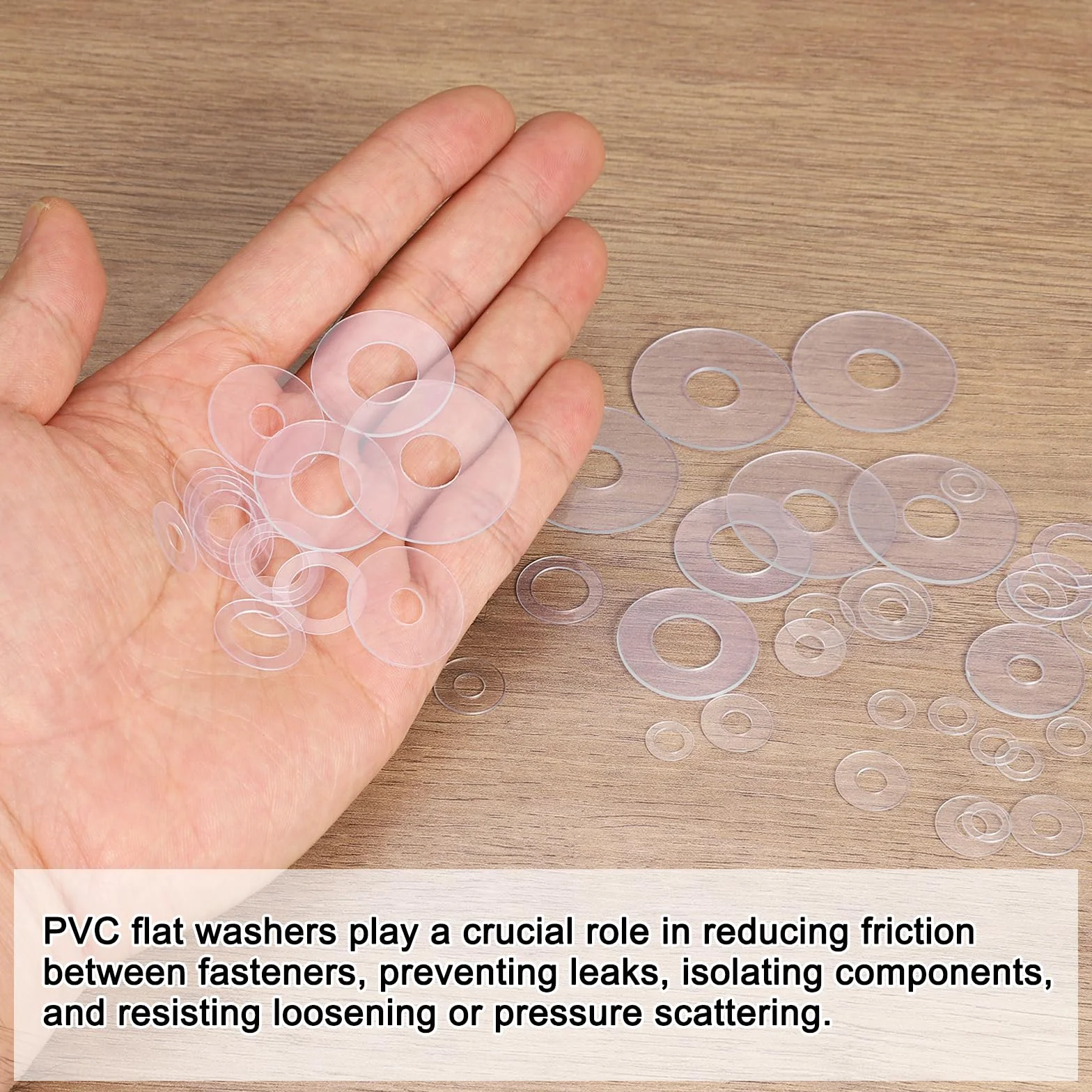 QUARKZMAN 80 sztuk M3 PVC przezroczyste płaskie podkładki 3 mm ID 6 mm OD 0,3 mm grubość uszczelki