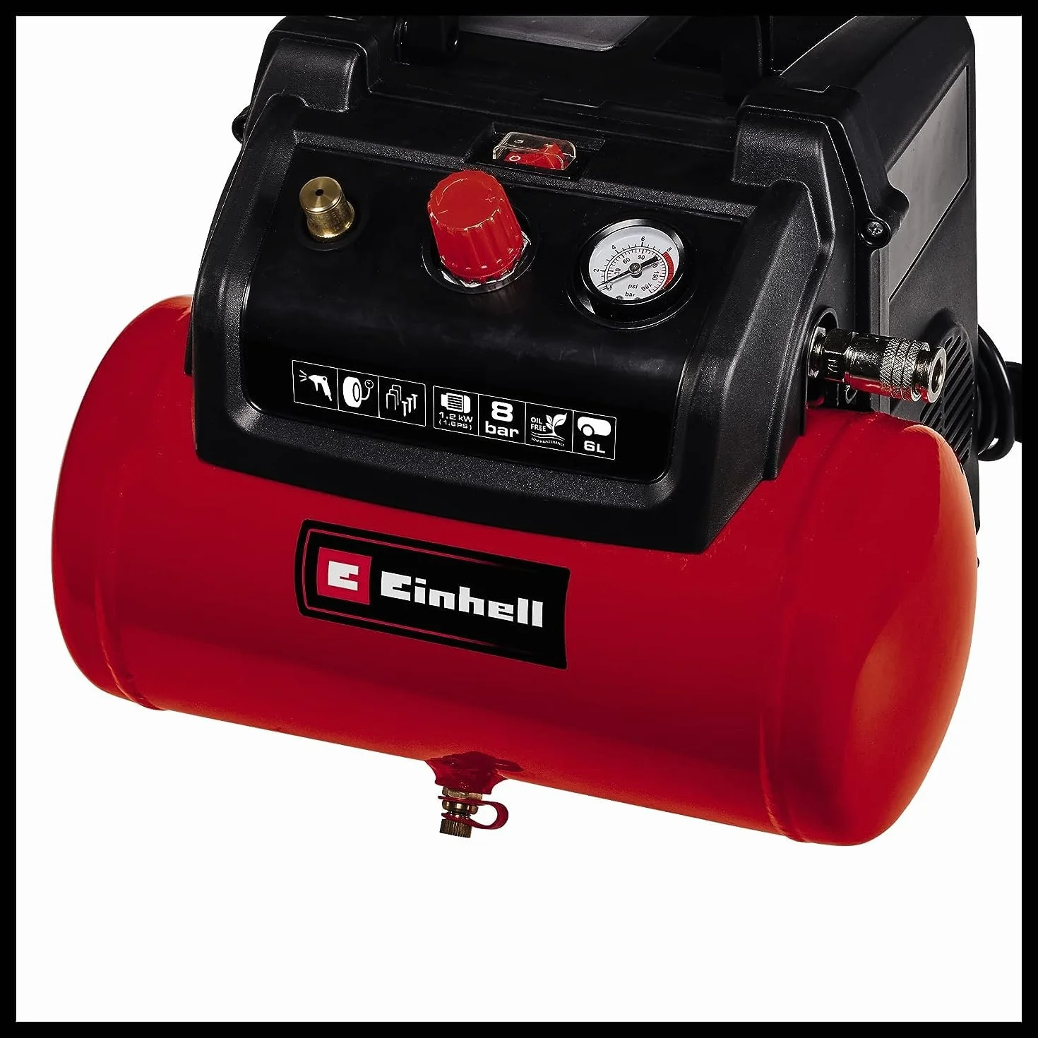 Sprężarka Einhell TC-AC 190/6/8 1,2 kW 8 bar 190 l/min 6 l zbiornik bezolejowa