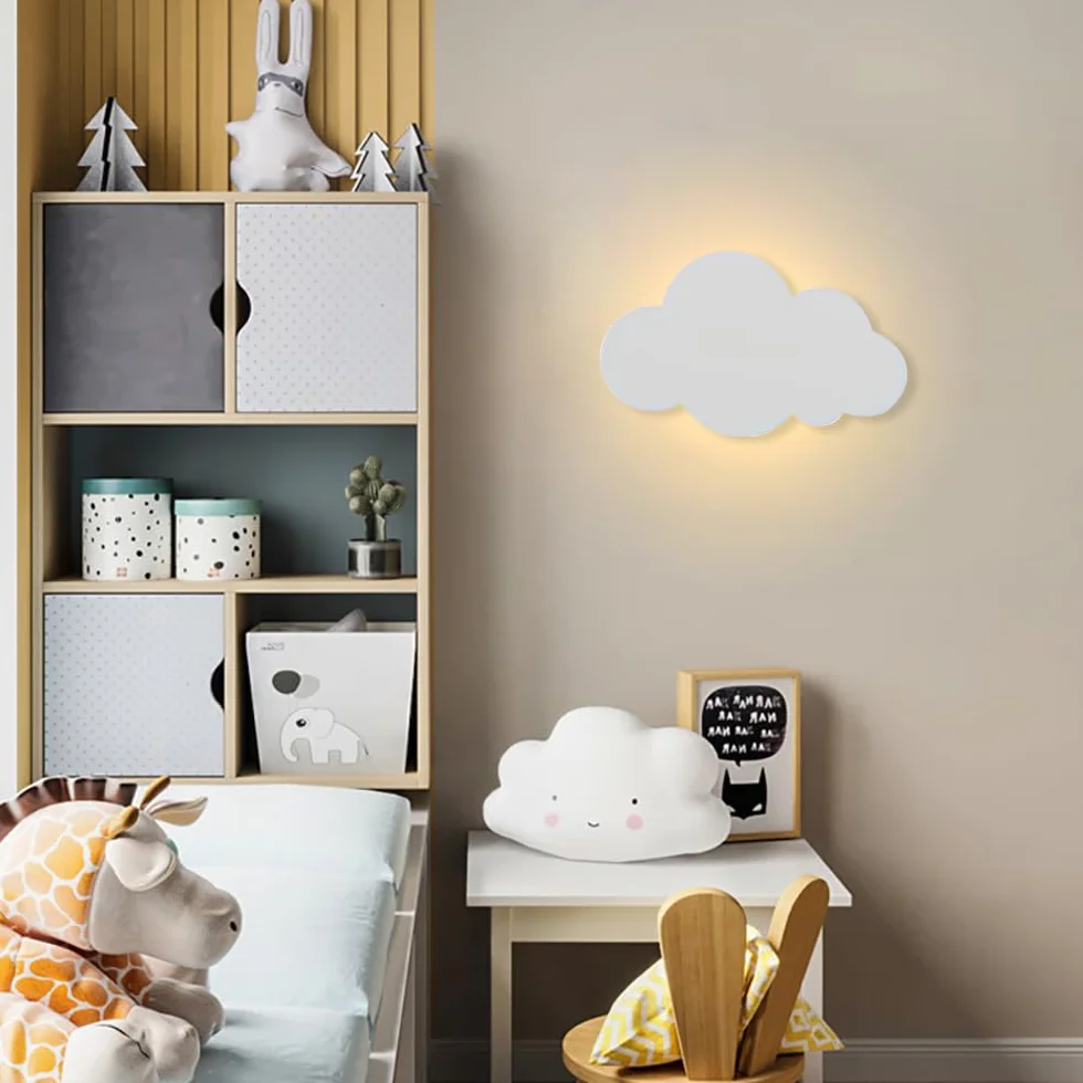 Lampa ścienna LED z przełącznikiem dotykowym, ściemniana, ciepłe białe światło, nowoczesna lampka do pokoju dziecięcego