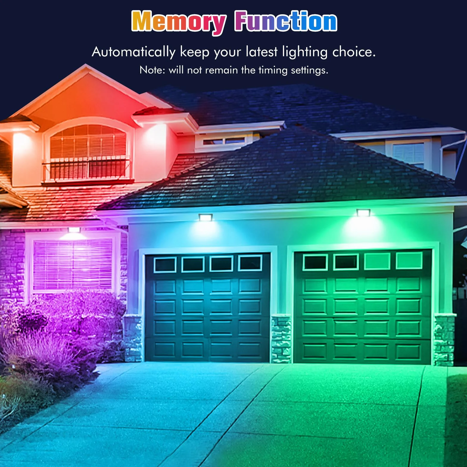 MEIKEE Zewnętrzny projektor LED RGB 60 W, 10 kolorów 12 trybów z pilotem, IP66
