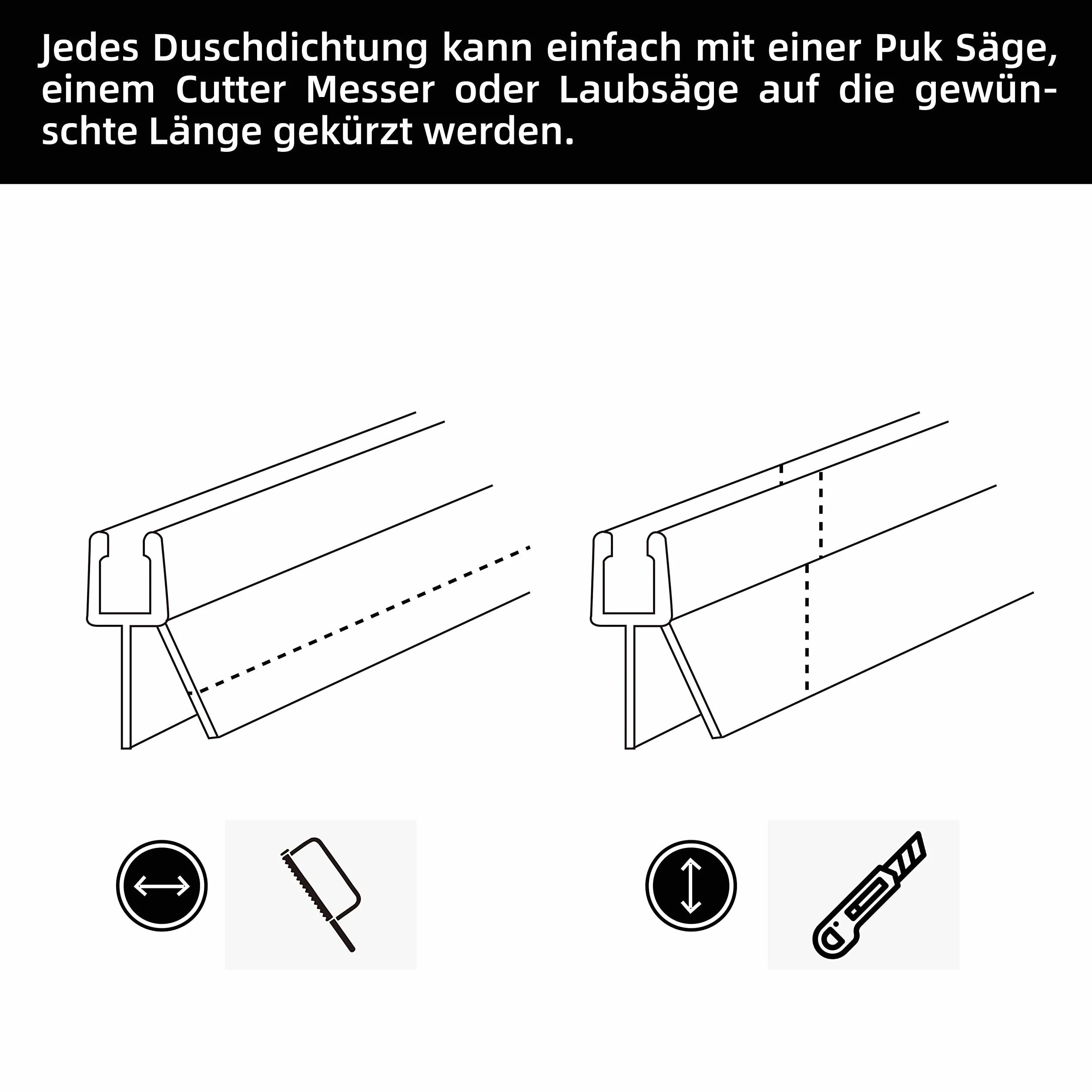Uszczelka prysznicowa 2x80 cm zapasowa do listwy prysznicowej 4-6 mm przezroczysta