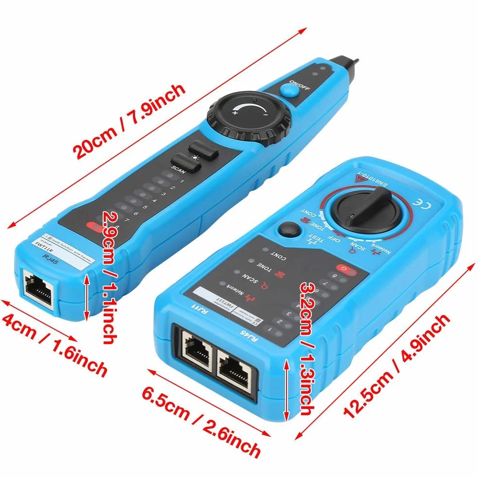 Qinlorgo FWT11 Wykrywacz kabli lokalizator przewodów RJ11-RJ45 Ethernet LAN