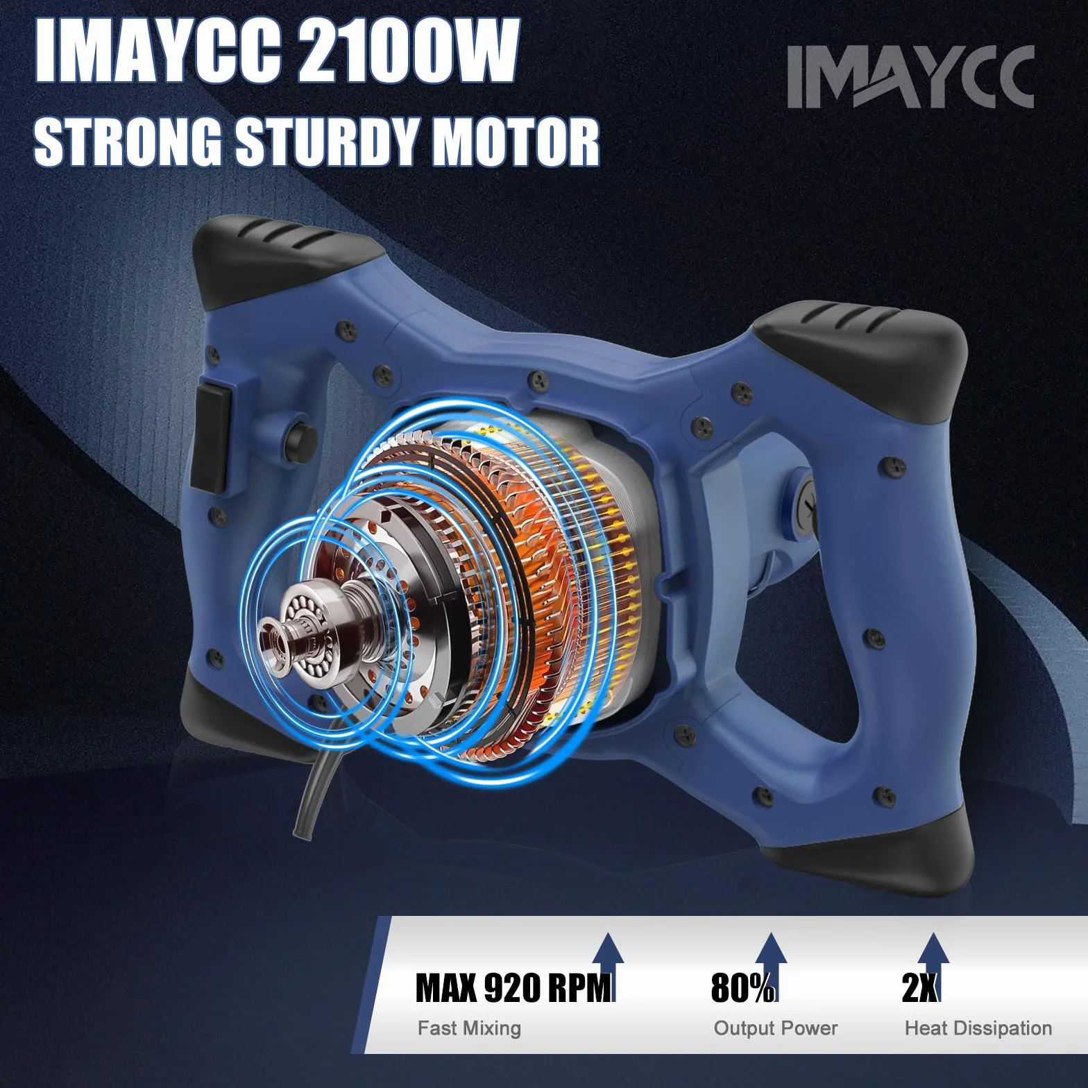 Mieszadło do zaprawy murarskiej 2100 W 6 prędkości M14 do betonu