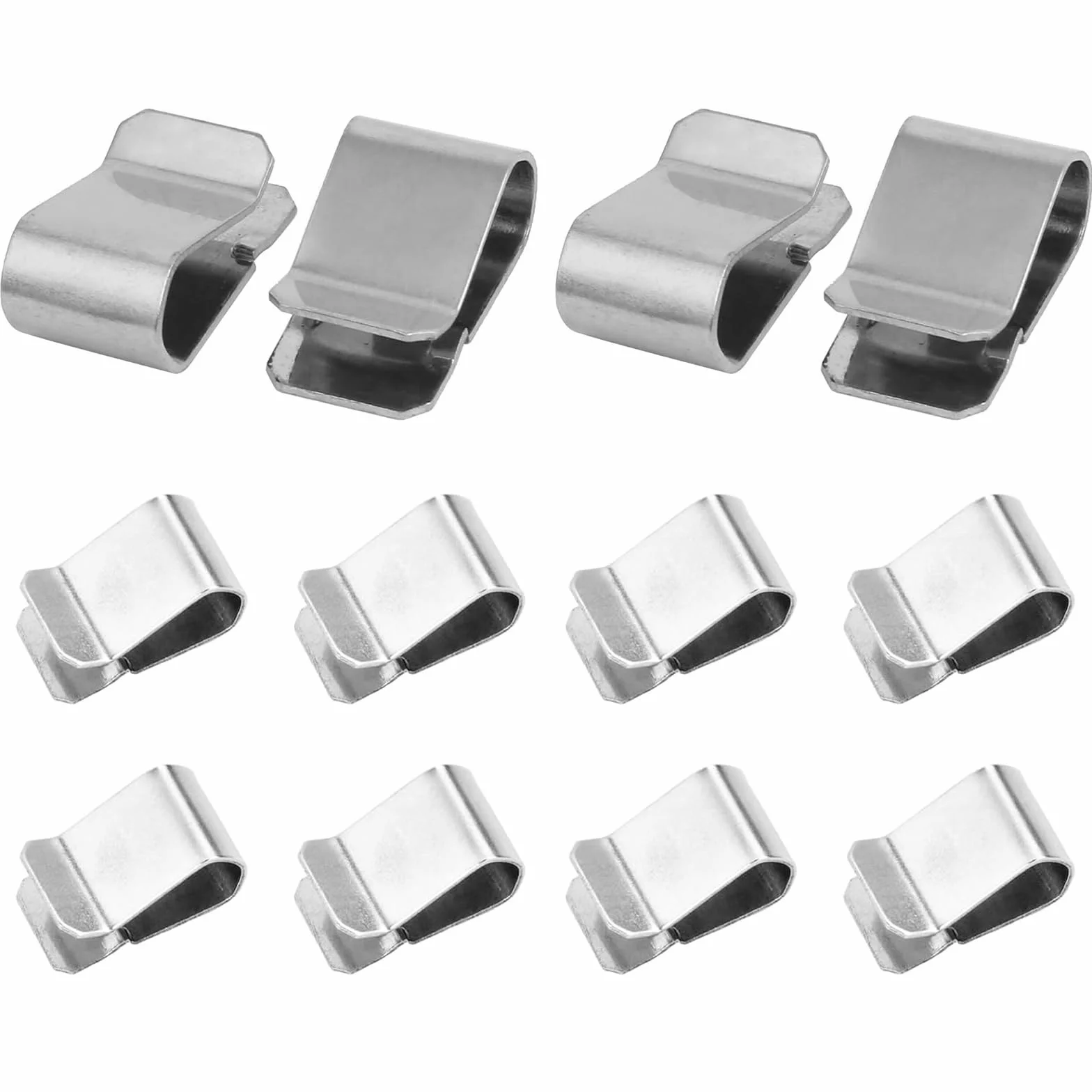 Klips ze stali nierdzewnej U 21,4 x 12 mm, klamry mocujące, 12 sztuk