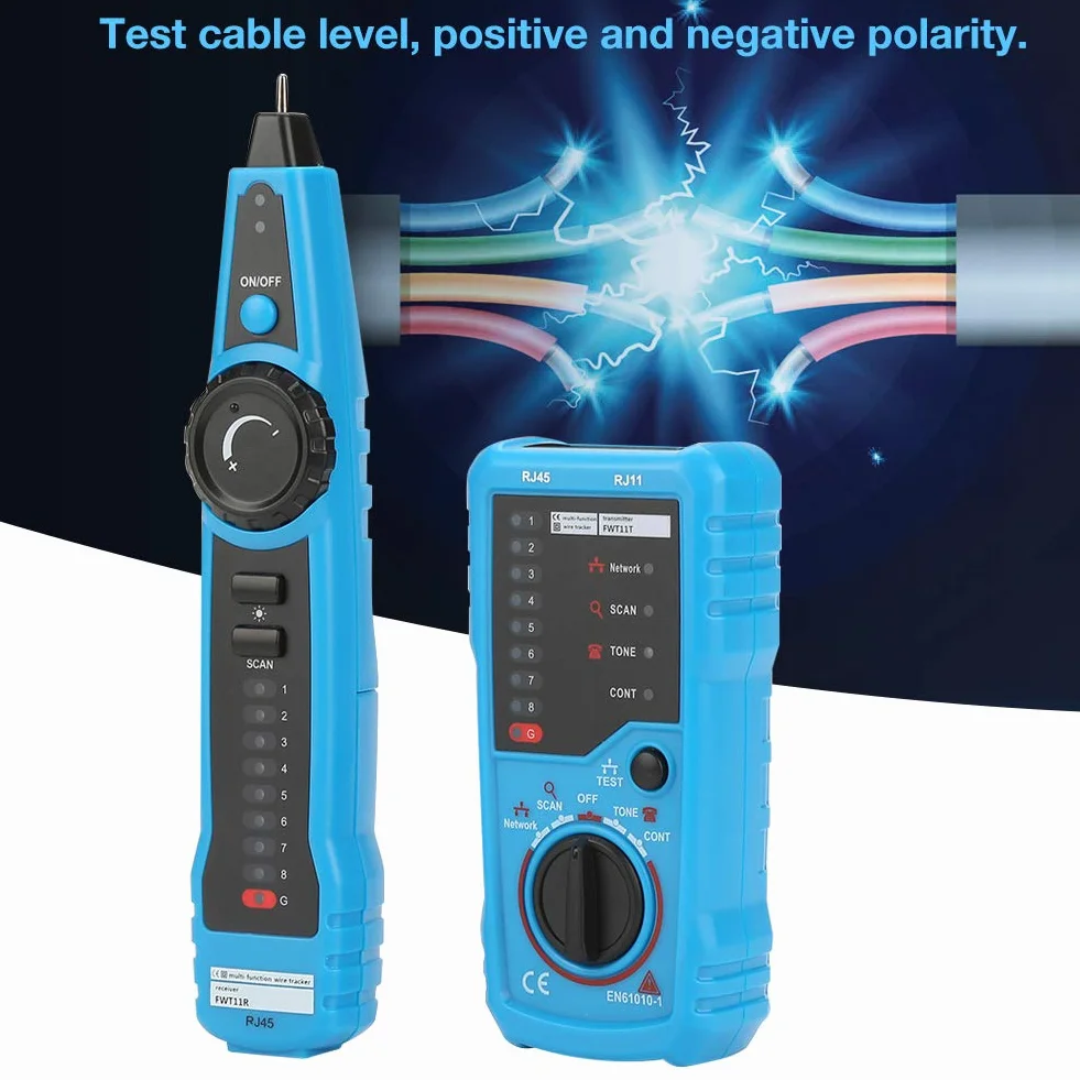 Qinlorgo FWT11 Wykrywacz kabli lokalizator przewodów RJ11-RJ45 Ethernet LAN