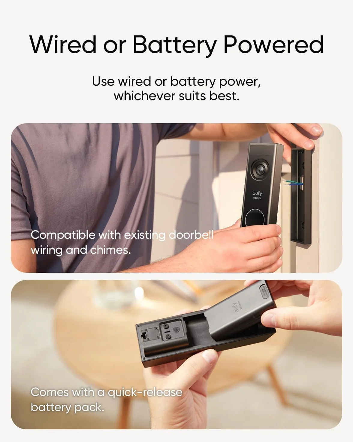 Eufy Security Video Doorbell E340 Podwójne kamery Bezprzewodowa 2K Full HD przewodowa lub bateryjna kolorowy noktowizor bez opłaty miesięcznej