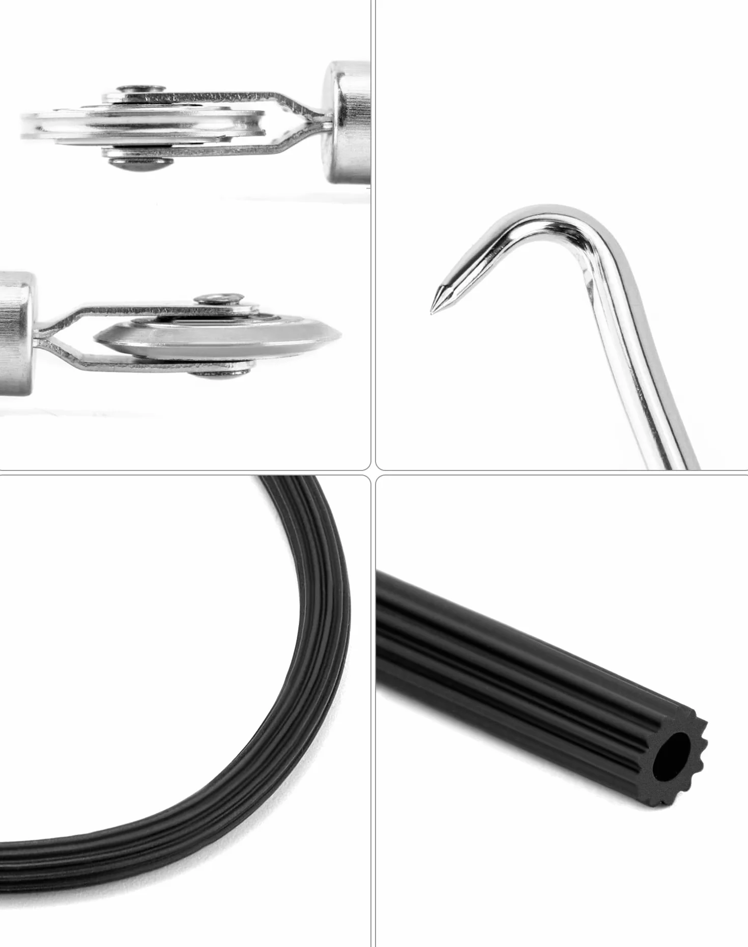 QWORK Zestaw naprawczy do moskitier 3 w 1 hak do listwy rurowej podwójny wałek uszczelniający gumowa rura 5mm x 15m
