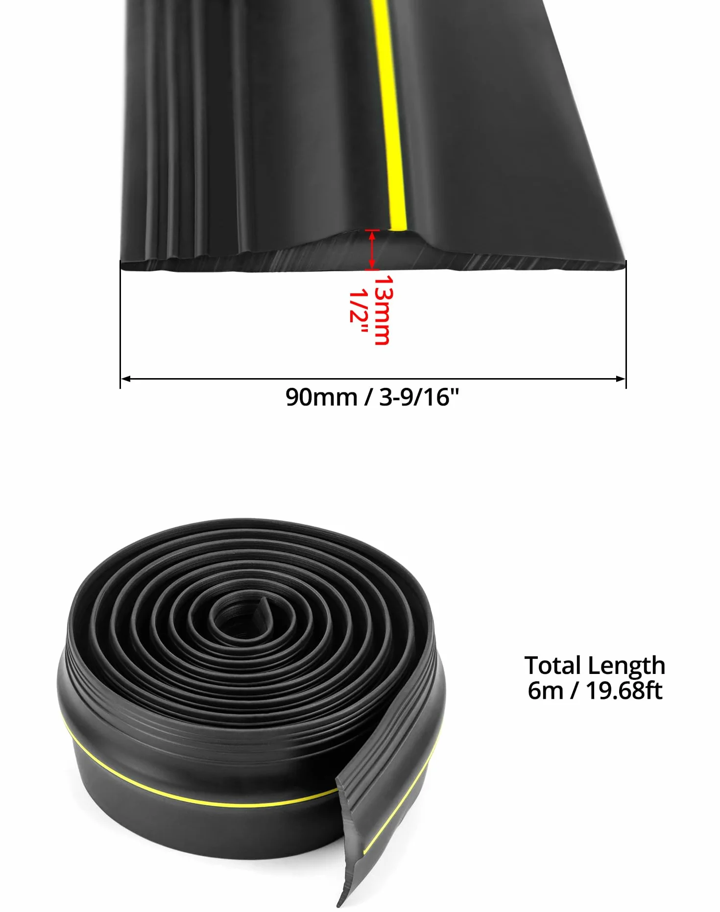 QWORK® 6M uszczelka progu drzwi garażowych gumowa odporna na warunki atmosferyczne