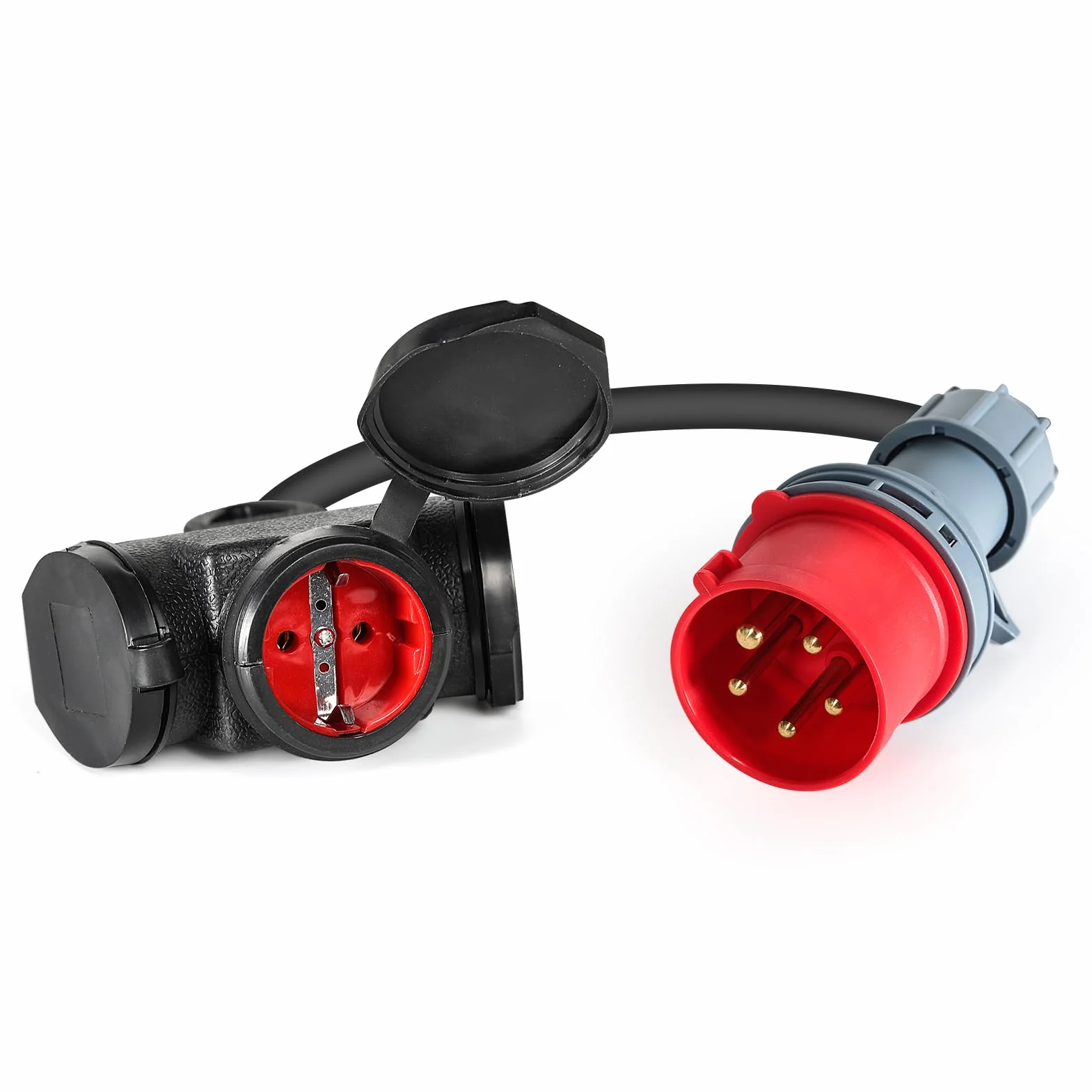 Jadeshay Adapter sieciowy CEE 16 A 400 V do 3 x 230 V 3 x 2,5 mm² Kabel kempingowy i przedłużacz do przyczepy kempingowej