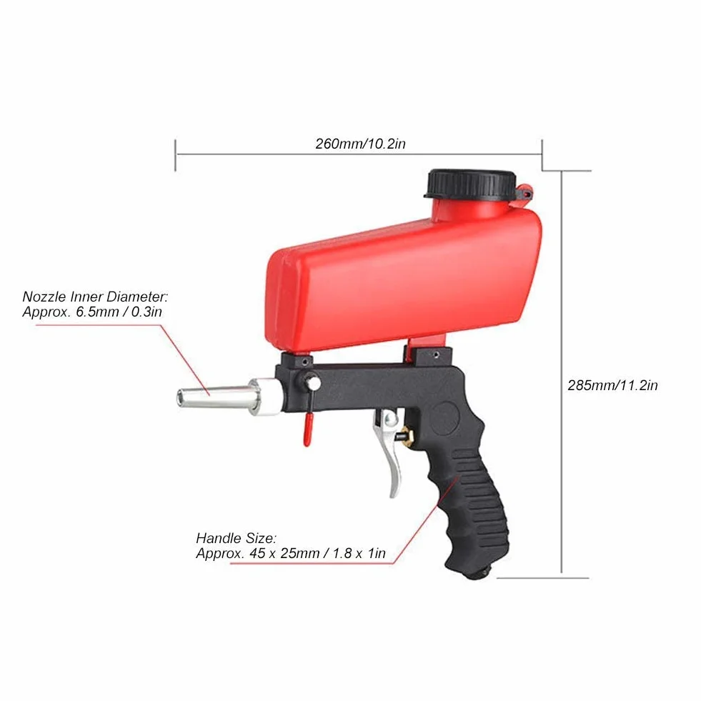 Piaskownica pneumatyczny pistolet do piaskowania 90 PSI narzędzie do usuwania rdzy