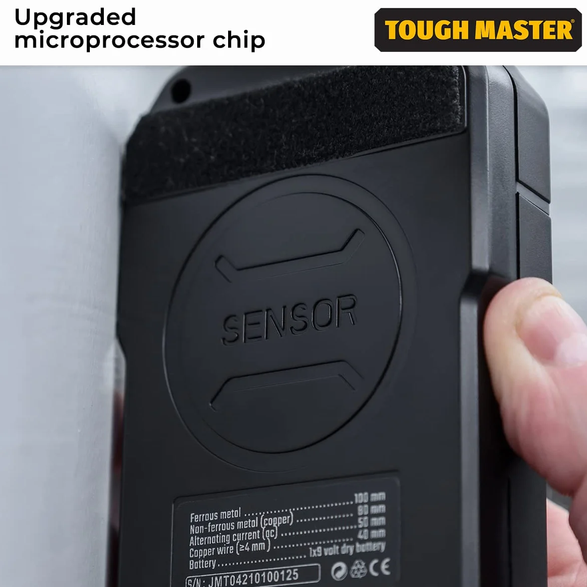 TOUGH MASTER Wyszukiwarka kołków ściennych 5 w 1 drewno metalowy lokalizator skaner ścienny LCD