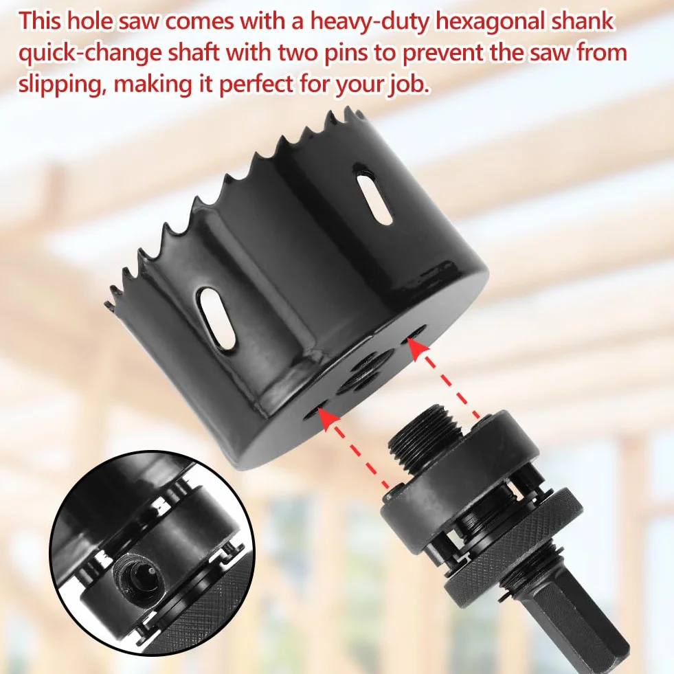 Flintronic Bimetaliczna piła koronowa 68 mm M42 HSS Bi-Metal z adapterem i wiertłem pilotowym do metalu aluminium drewna PVC plastik