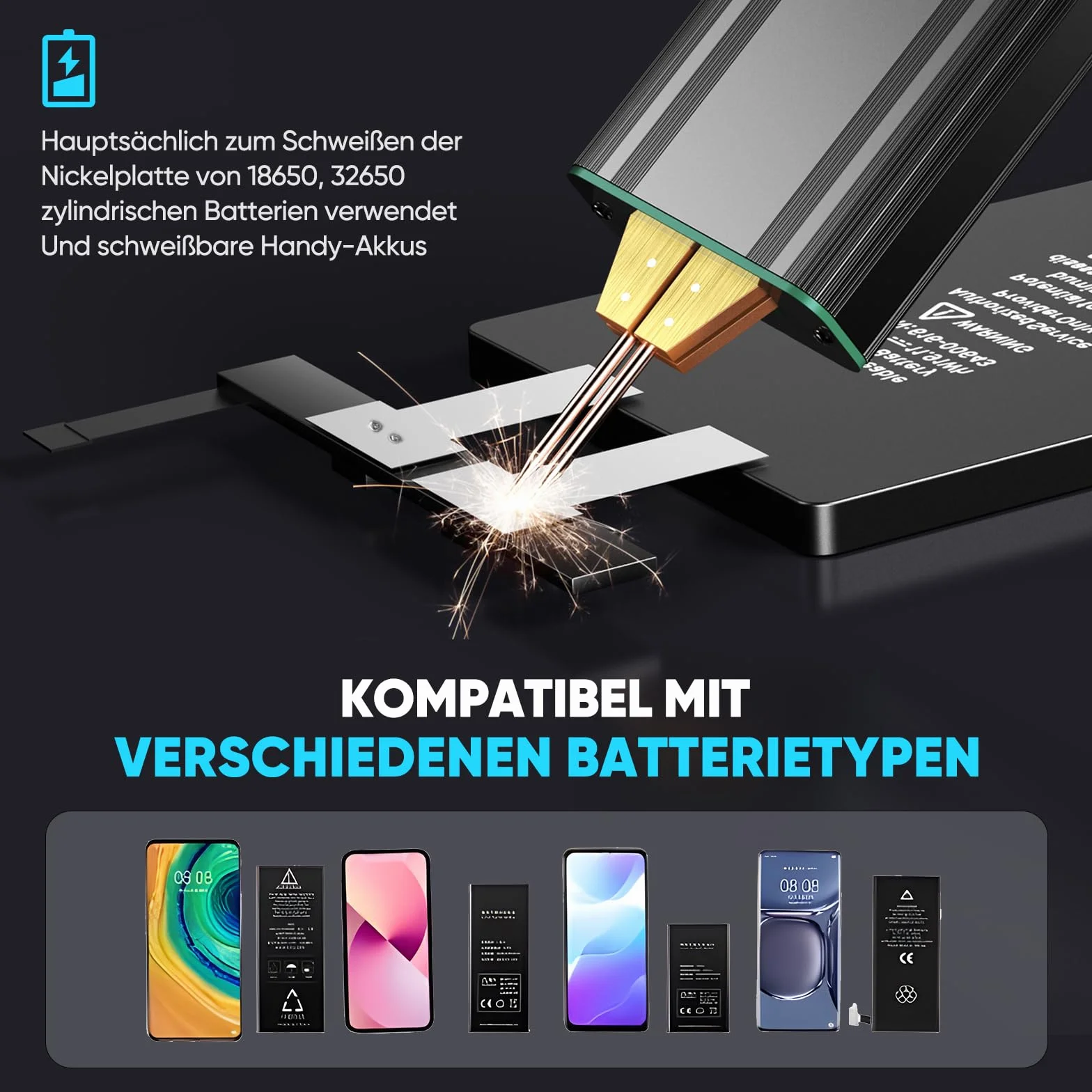 SEESII Lutownica punktowa na baterie 5,0 Ah 1-80 poziomów 0,1-0,2 mm ostrza niklowe, żelazo, stal nierdzewna