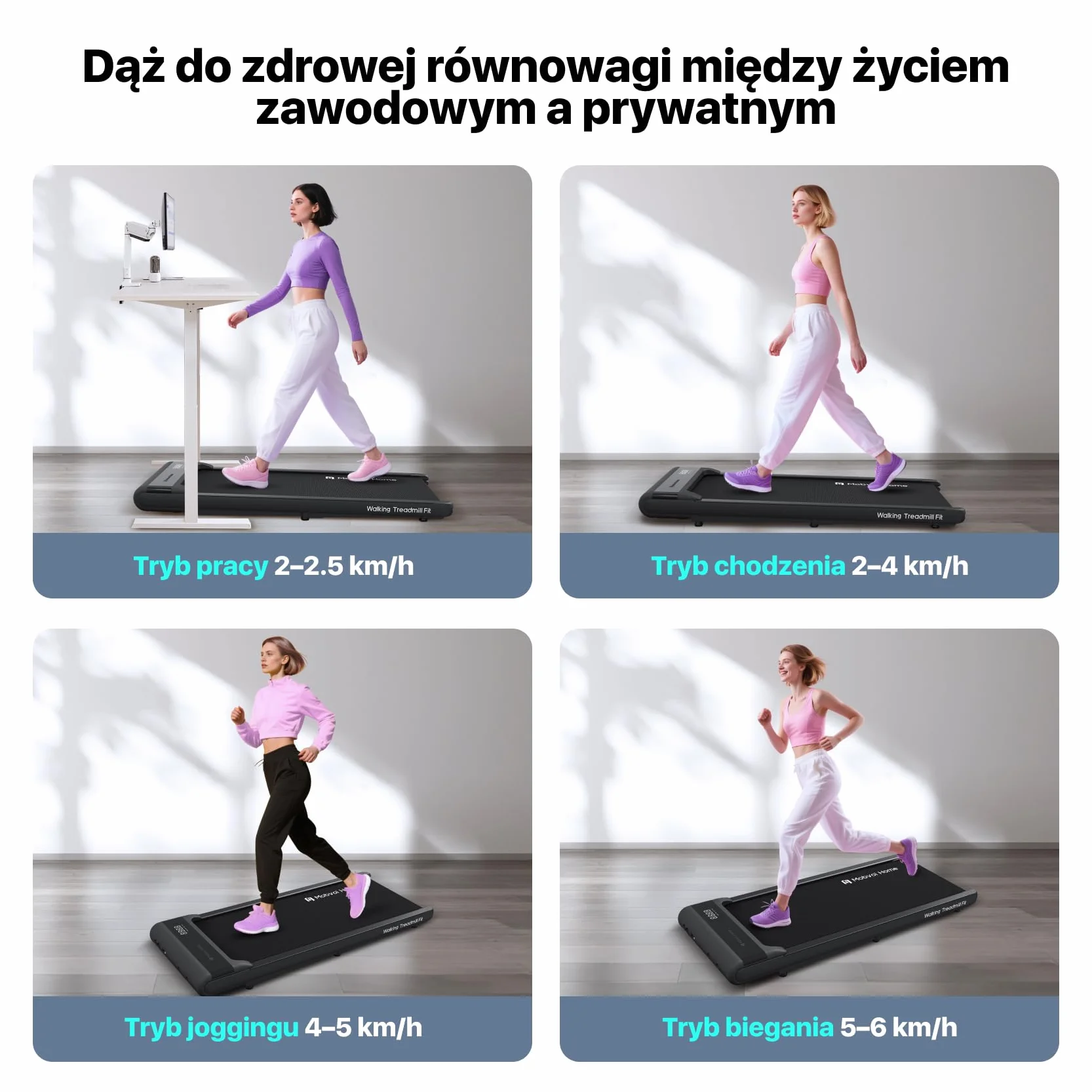 Mobvoi Bieżnia do Chodzenia pod Biurko - Przenośna i Kompaktowa do Domu/Biura, z Pilotem, Nośność 120kg, Prędkość Regulowana 2-6 km/h