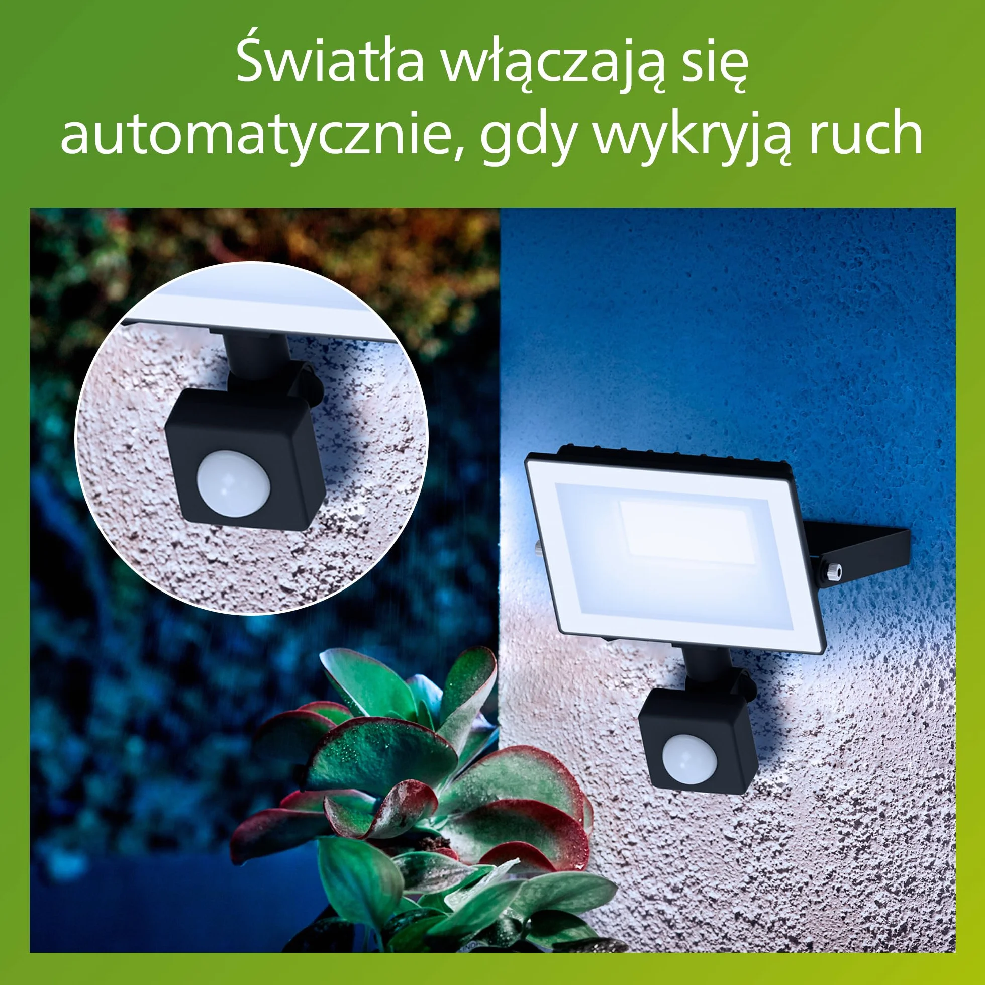 Philips Lois Zewnętrzna Lampa Floodlight z Czujnikiem, 20 W, 5000 K, Czarna