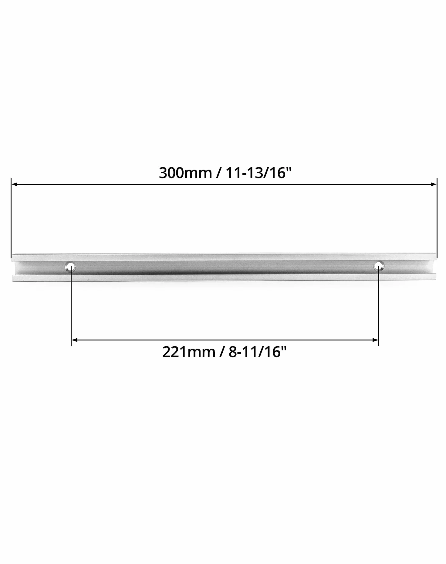 QWORK 300mm T-rail T-slot szyna ukośna aluminiowa double track 19 x 10 mm 2 sztuki