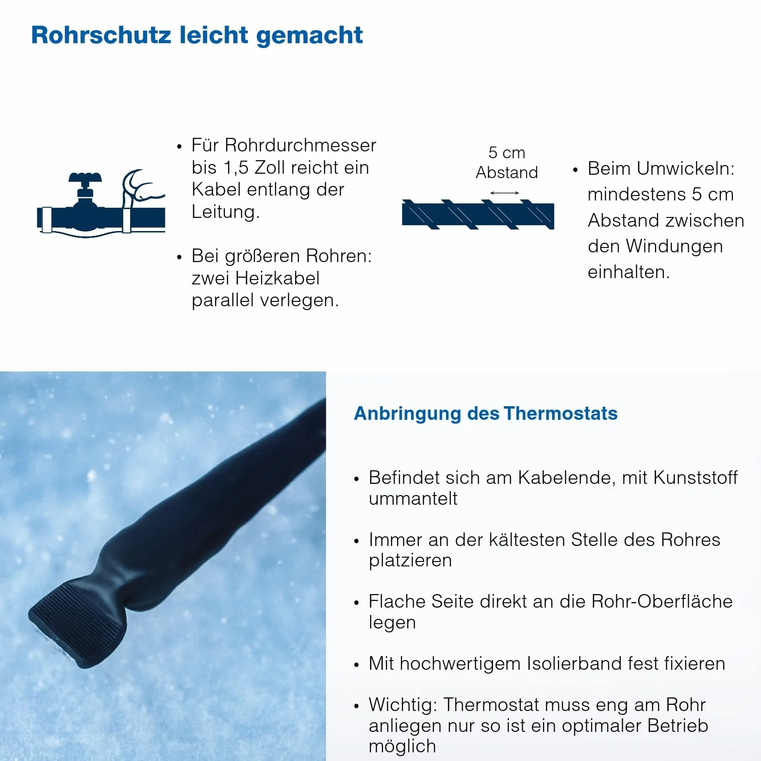 as - Schwabe 67010 Kabel Grzewczy z Termostatem, IP44, 230 V, 50/60 Hz, Długość Kabla 2 m, Czarny