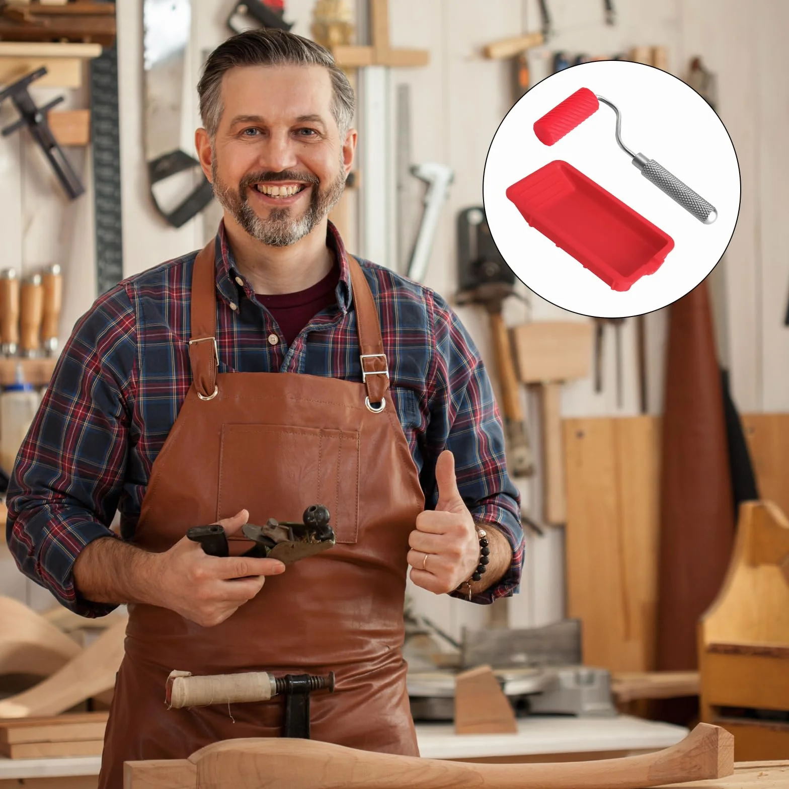 Zestaw wałków do klejenia silikonowego precyzyjny aplikator z tacą kolorystyczną aluminiową rękojeścią narzędzie DIY