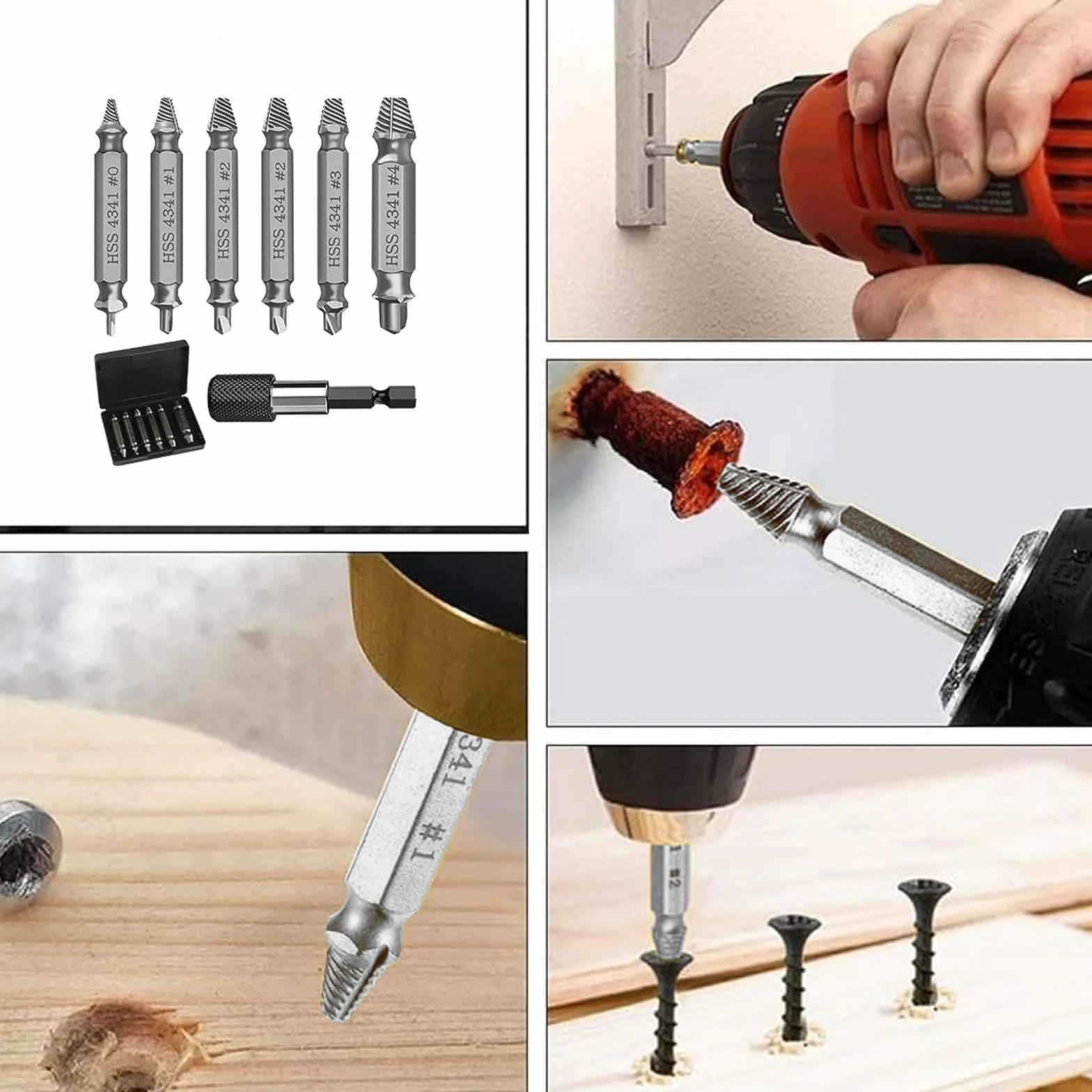 Zestaw 6 wykrętaków do śrub z magnetycznym uchwytem HSS 4341