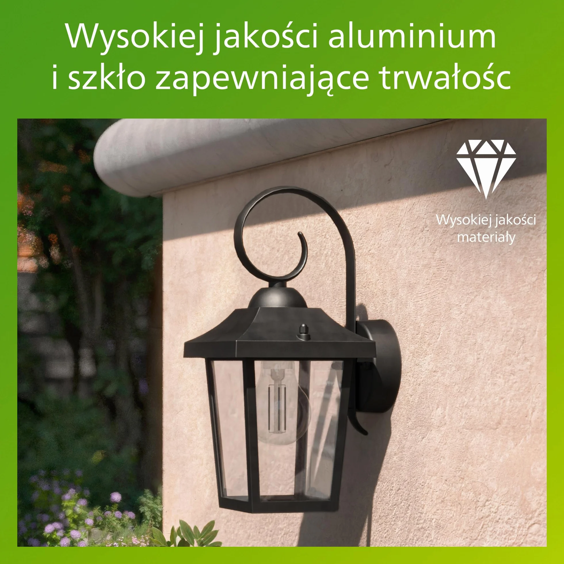 Philips Buzzard Kinkiet Zewnętrzny IP44 Aluminium Czarny E27