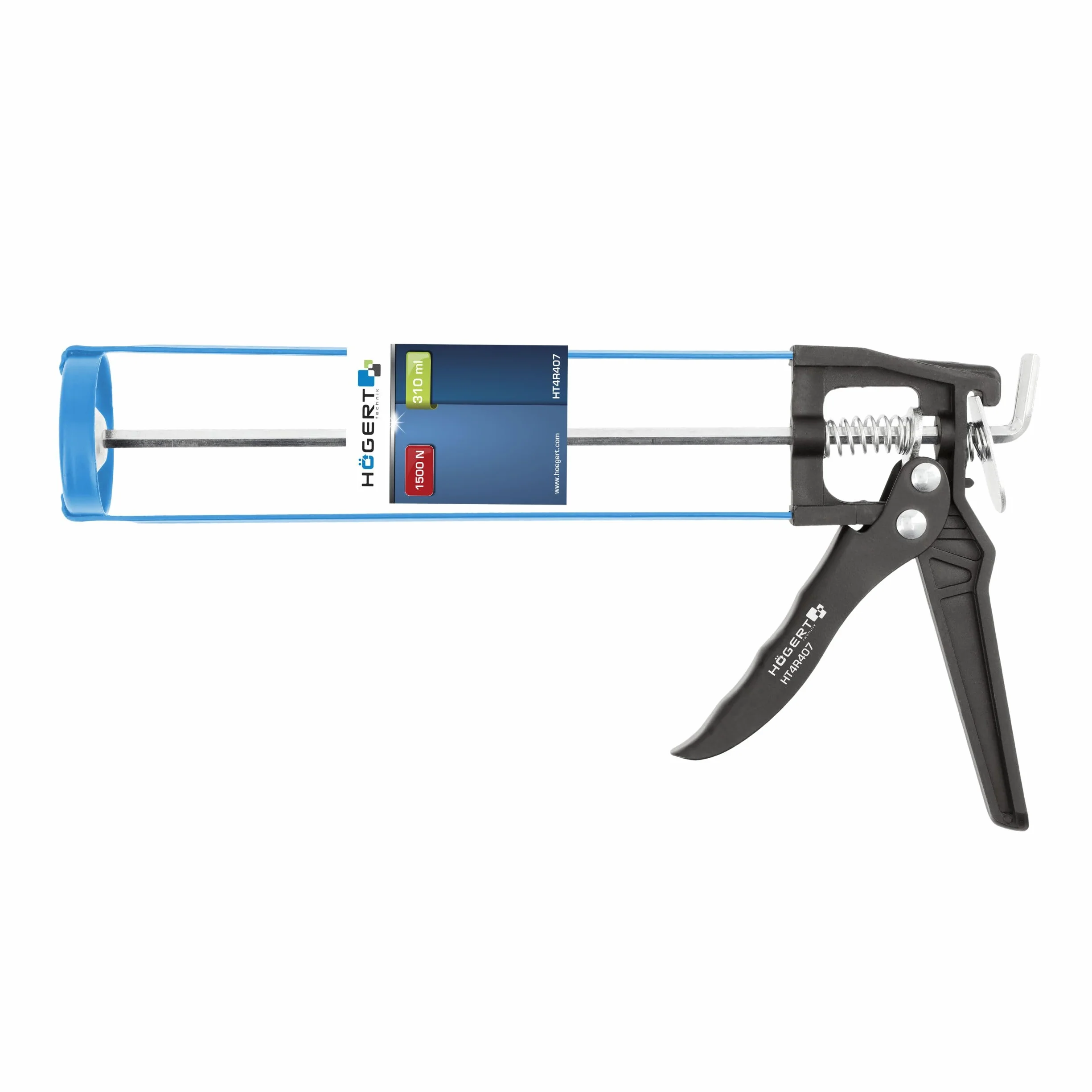 HÖGERT TECHNIK Pistolet do wyciskania nabojów 310 ml, prasa do wkładu silikonowego, akrylu i uszczelniaczy