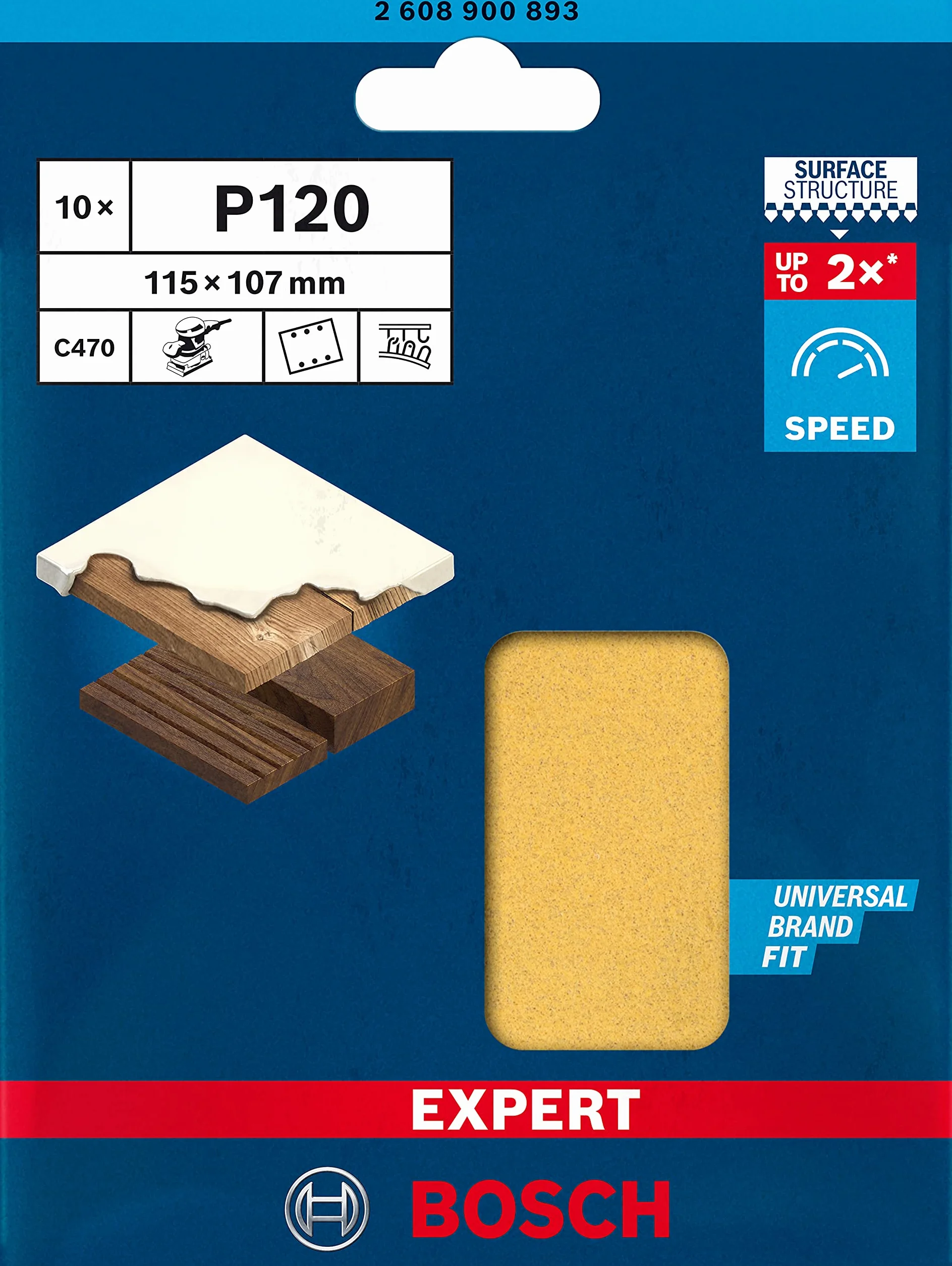 Bosch Papiery ścierne EXPERT C470 6 otworów Ø 115x107 mm Ziarnistość 120 Akcesoria Szlifierka oscylacyjna