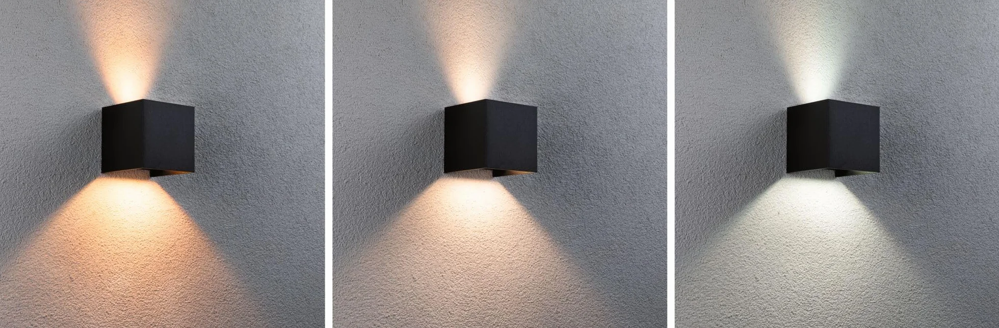 Paulmann 94847 LED oprawa na ścianę zewnętrzną Cybo IP44 2x2,5W 2x150lm ściemniania 100x100mm antracyt aluminium RGBW