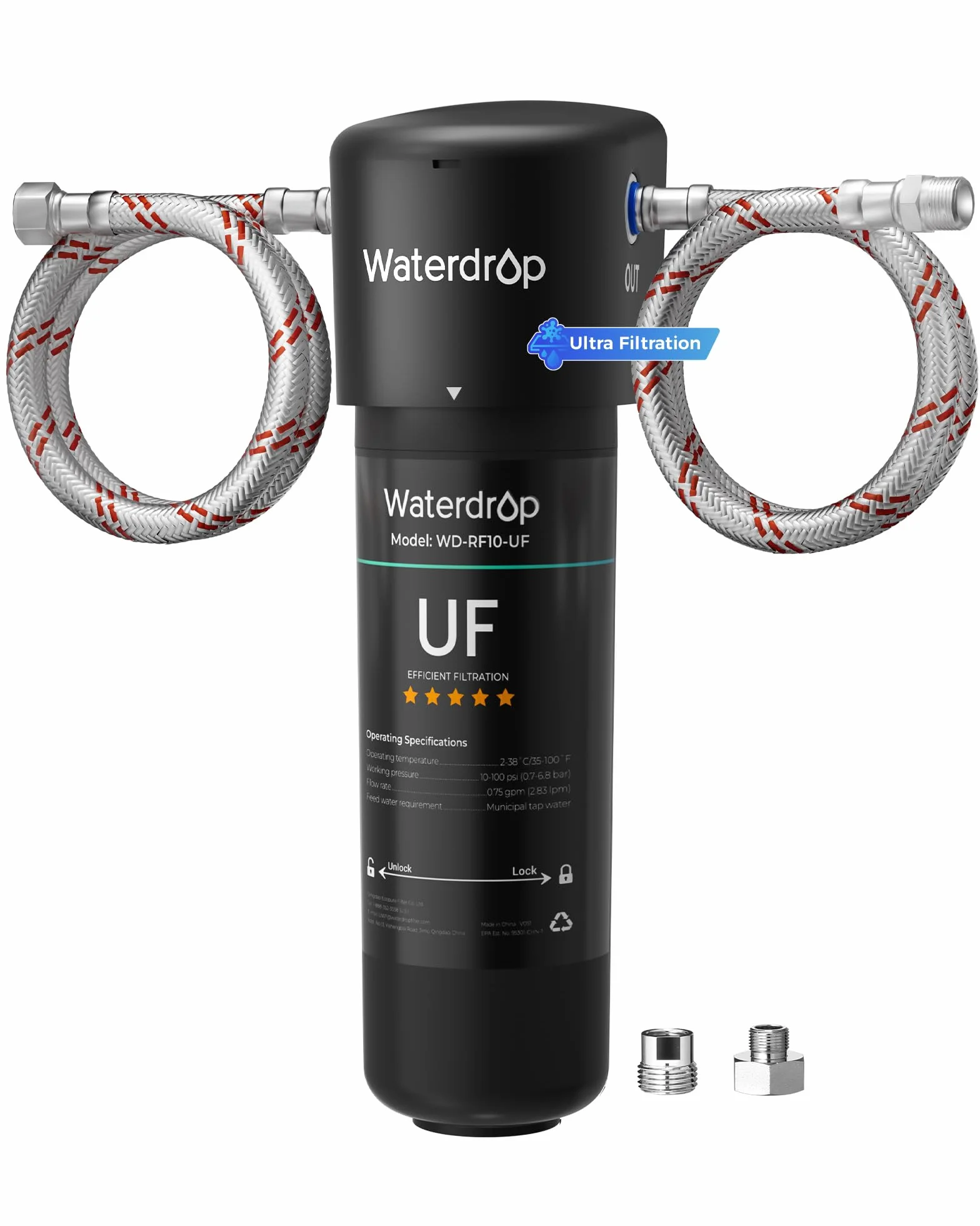 Waterdrop 10UA-UF Filtr do wody pod zlew, ultrafiltracja 0,01 μm, 30 000 litrów