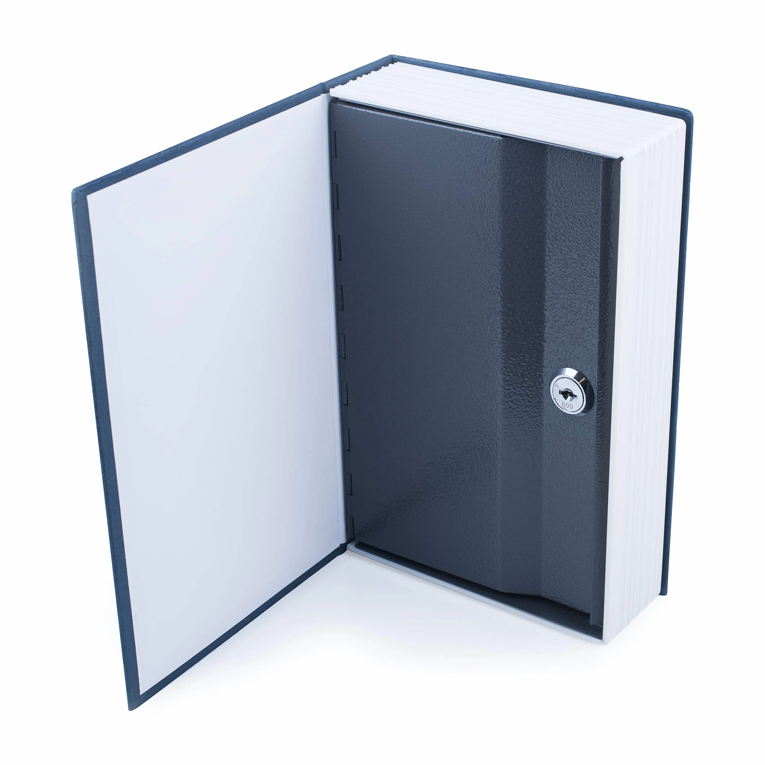 Sejf Książka Metalowa Na Pieniądze 23,5 x 15,5 x 5,5 cm Niebieska + 2 Klucze