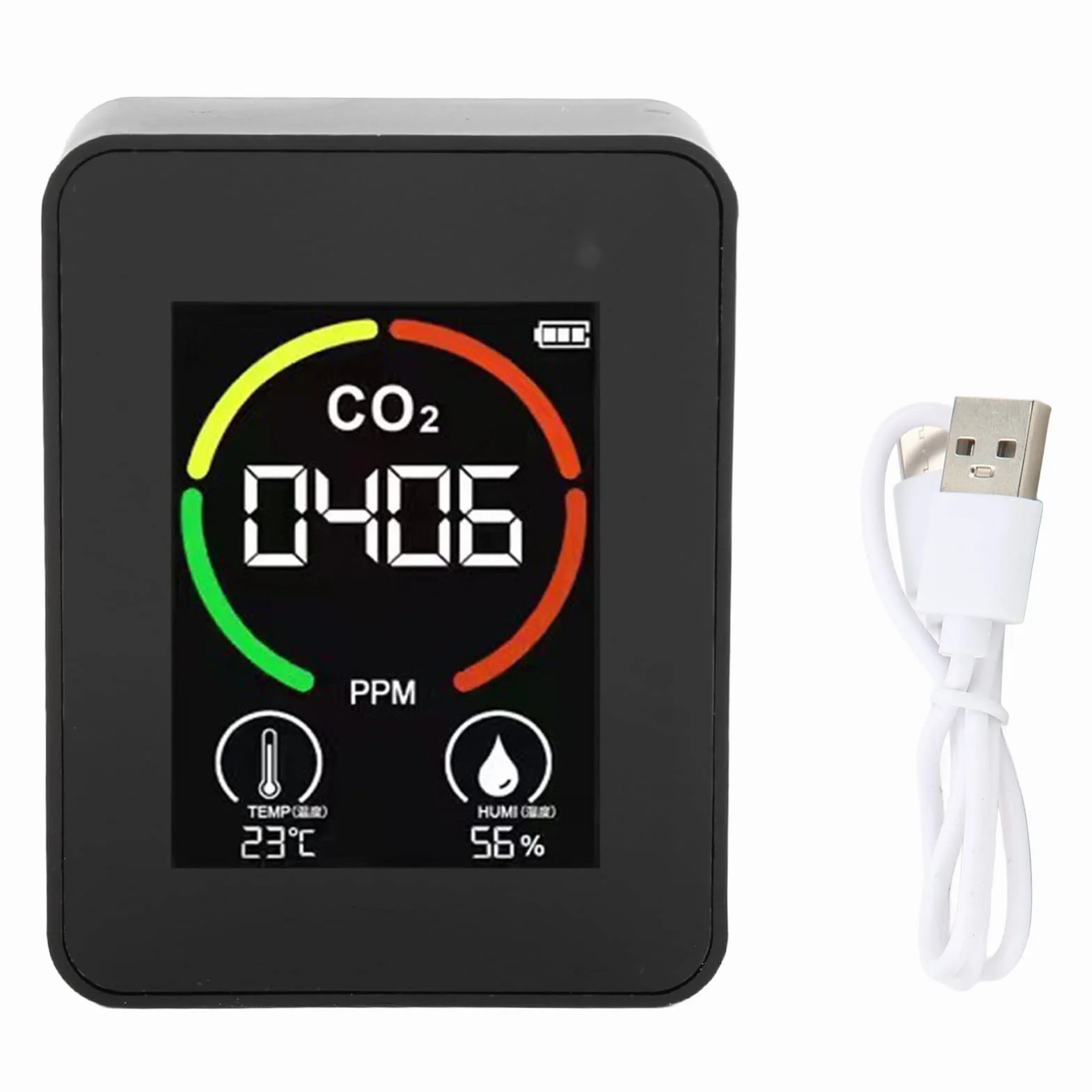 Detektor jakości powietrza 3 w 1 CO2 monitor temperatury i wilgotności TVOC USB