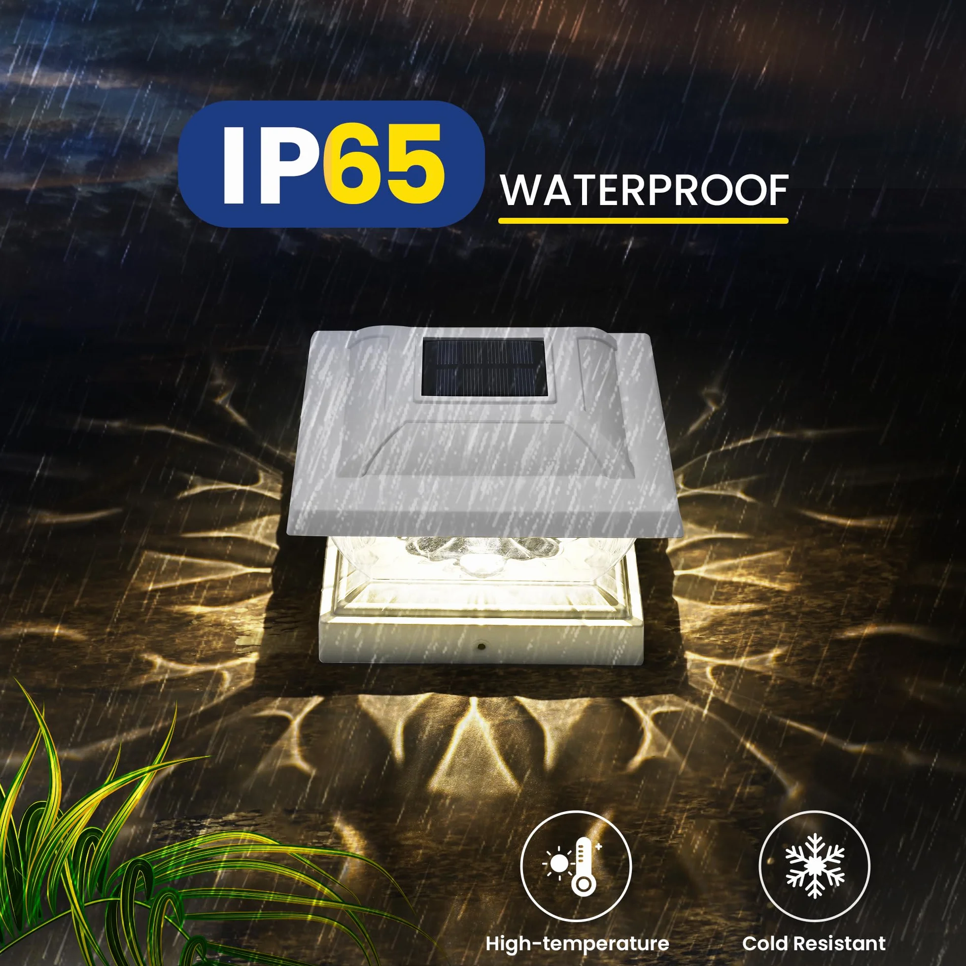 Solpex solarne lampy słupkowe LED IP65 5×5 4×4 3,5×3,5 cala/13×13 10×10 9×9 cm do ogrodu tarasu
