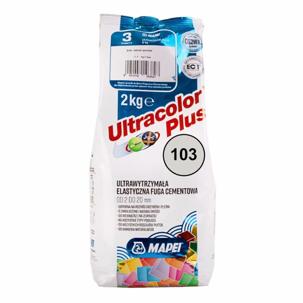 MAPEI ULTRACOLOR PLUS Fuga cementowa 2kg 103 księżycowy biały