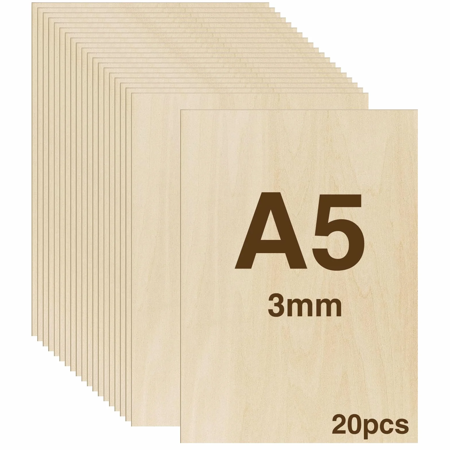 WISYOK Płyta Sklejka 3mm 210x150x3mm do obróbki drewna, laserowa