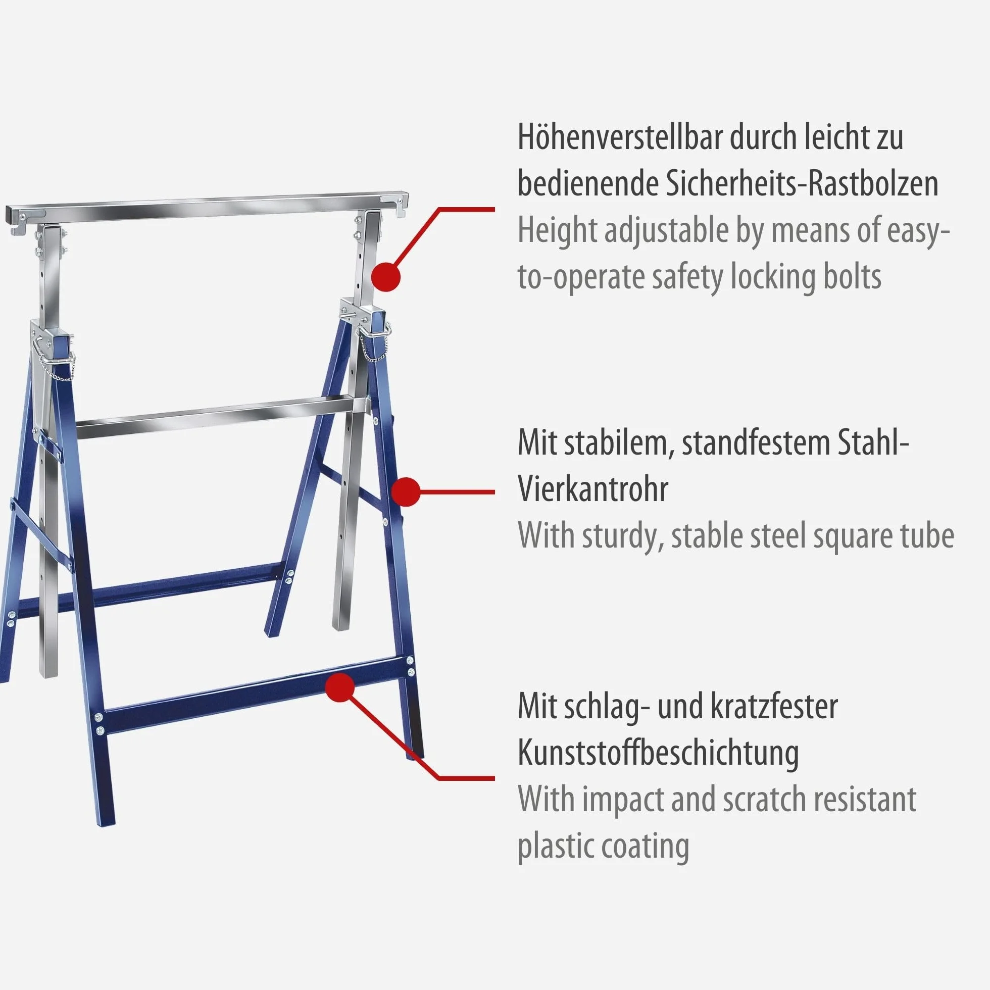 Brennenstuhl MB 160 H Stojak Roboczy z Regulacją Wysokości, Srebrny, 68 x (82-130) cm