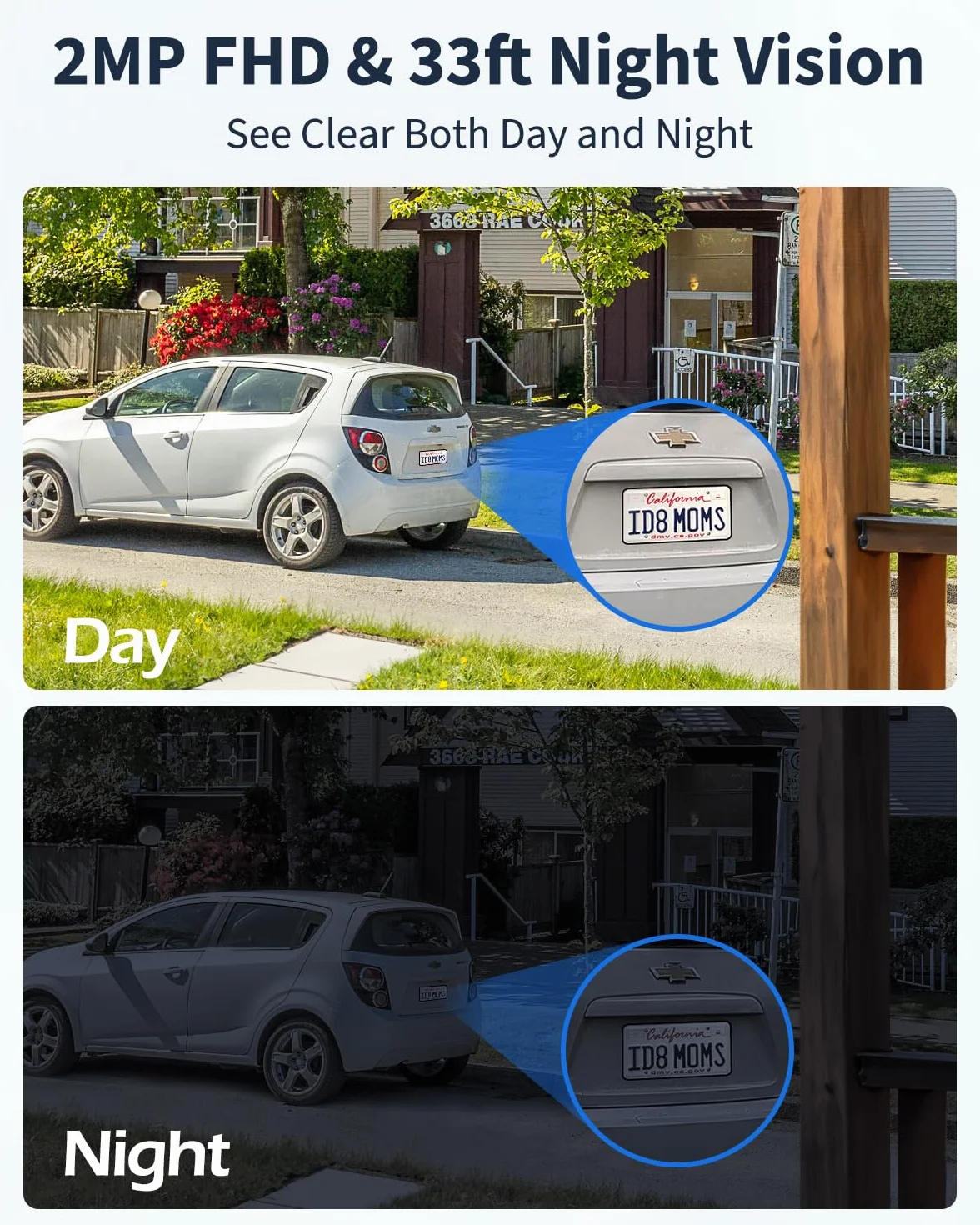 MUBVIEW Bezprzewodowy dzwonek do drzwi z kamerą HD 1080P, Wi-Fi 2,4 GHz, detekcja ruchu PIR, noktowizor, wodoodporny