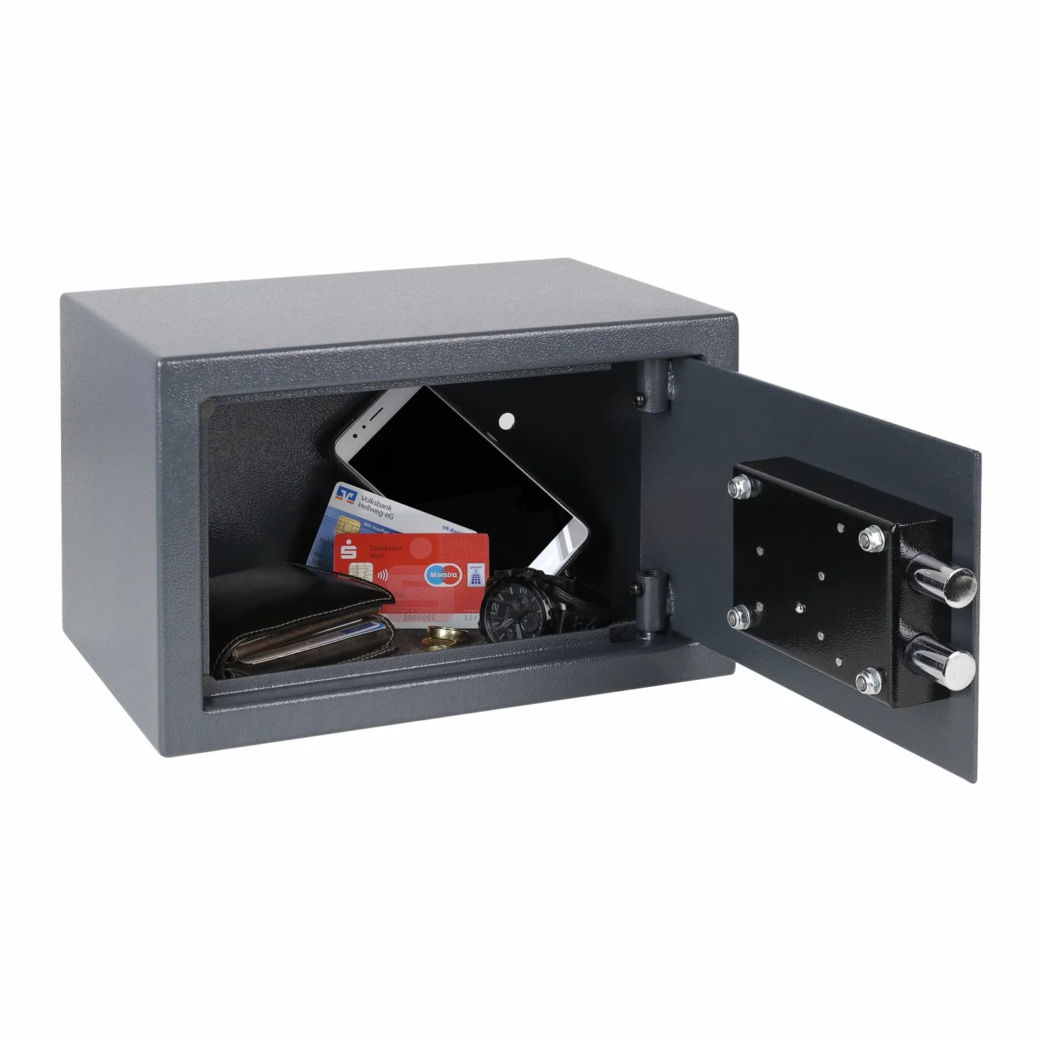 HMF 49200-11 sejf domowy na podwójny zamek, 31 x 20 x 20 cm, antracyt