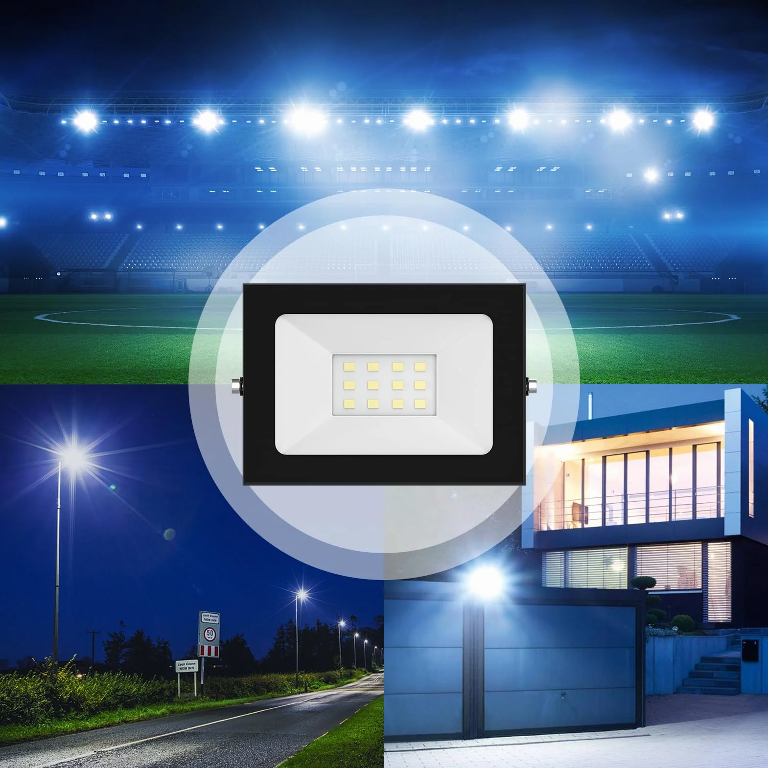 Reflektor LED 12V 10W 800lm 6000K IP65 Kwadratowy do Ogrodu